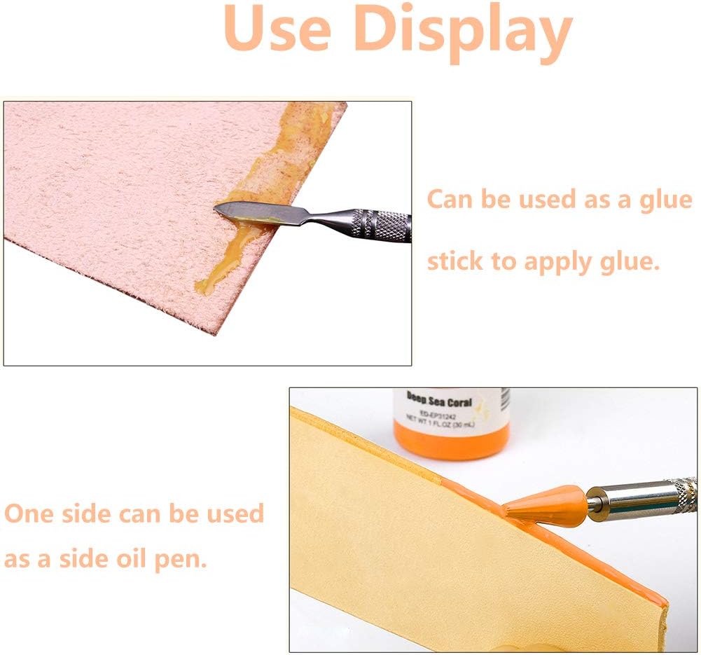 Leather Edge Dye Pen, Double Head, Leather Edge Roller Pen Applicator, Leather Edge Printing Tool, Edge Treatment Roller Pen for Leather Craft DIY Working(Round Head and Tapered Head) - Image 3