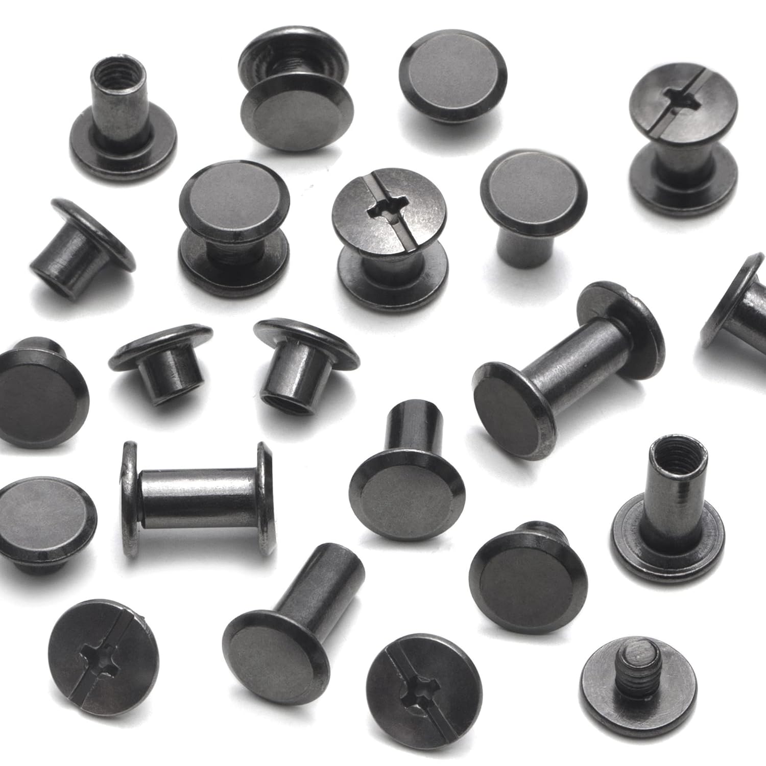 Alternative view of YORANYO 110Sets Chicago Screws Leather Rivets Assorted Screw Rivets Chicago Binding Screws for Decorate and Repair Leather Craft Belt Bag Shoes Purse Bookbinding (Gunmetal Black, M5*4,5,6,8,10,12)