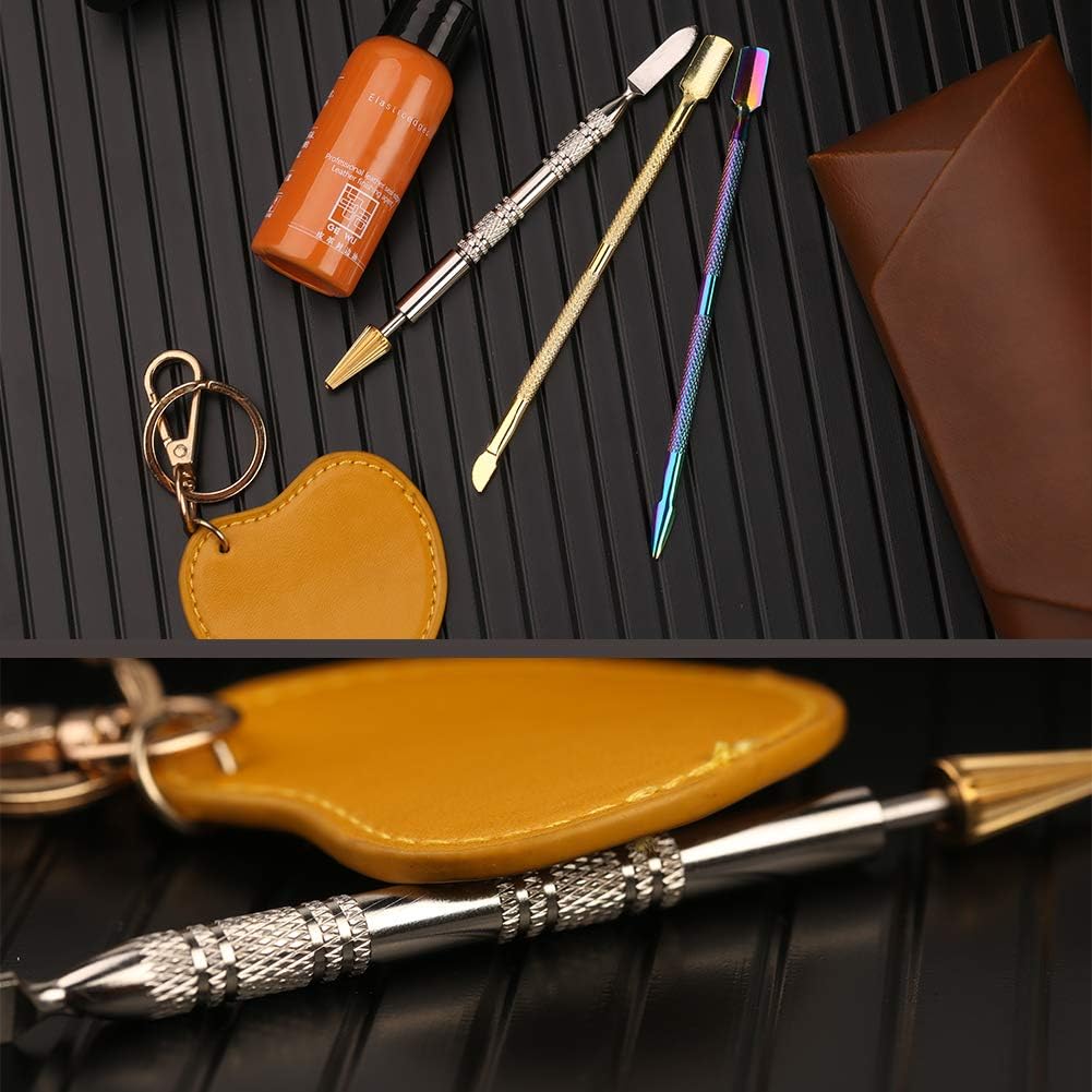 Leather Edge Dye Pen, Double Head, Leather Edge Roller Pen Applicator, Leather Edge Printing Tool, Edge Treatment Roller Pen for Leather Craft DIY Working(Round Head and Tapered Head) - Image 5