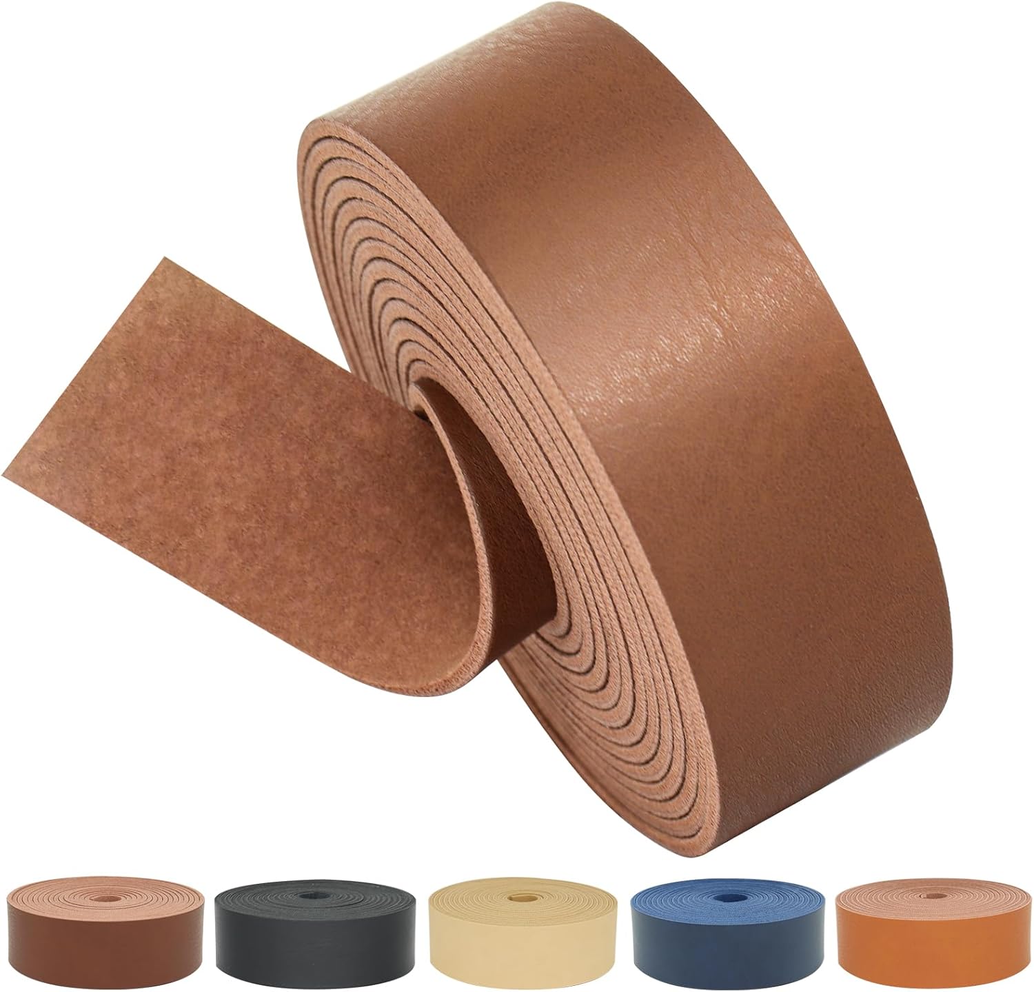 ABIDISO Faux Leather Strap 1 Inch Wide 90 Inches Long Leather Strip, Soft Leather for DIY Craft Projects, Leather Belt Strips, Hobby Workshop - Black - Image 7