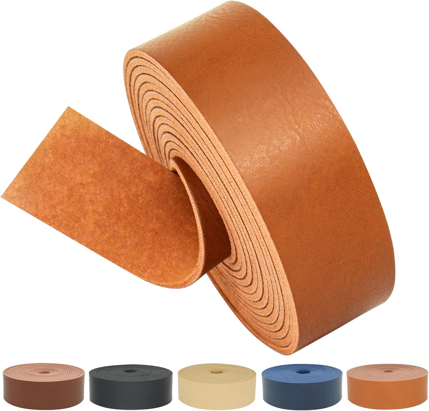 ABIDISO Faux Leather Strap 1 Inch Wide 90 Inches Long Leather Strip, Soft Leather for DIY Craft Projects, Leather Belt Strips, Hobby Workshop - Black - Image 8