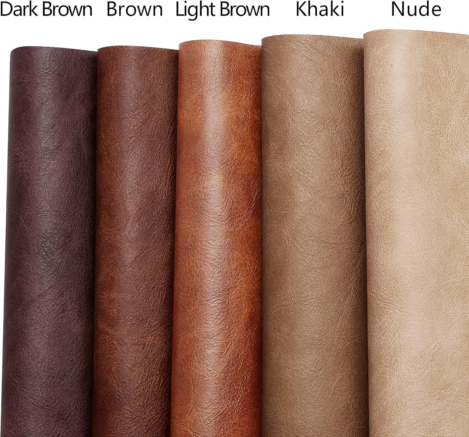 Premium Faux Leather Upholstery Fabric 1.2mm Thickness,Waterproof Upholstery Leather Distressed Bark Fabric(Brown,Pre-Cut 36"x54") - Image 3
