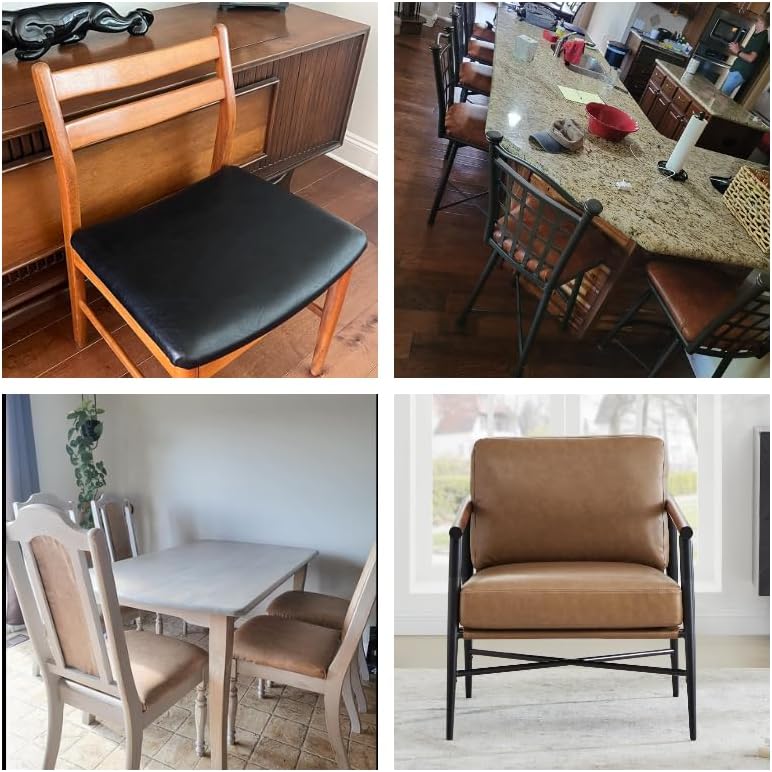 Premium Faux Leather Upholstery Fabric 1.2mm Thickness,Waterproof Upholstery Leather Distressed Bark Fabric(Brown,Pre-Cut 36"x54") - Image 4