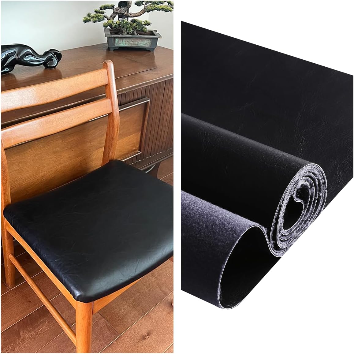 Premium Faux Leather Upholstery Fabric 1.2mm Thickness,Waterproof Upholstery Leather Distressed Bark Fabric(Brown,Pre-Cut 36"x54") - Image 5