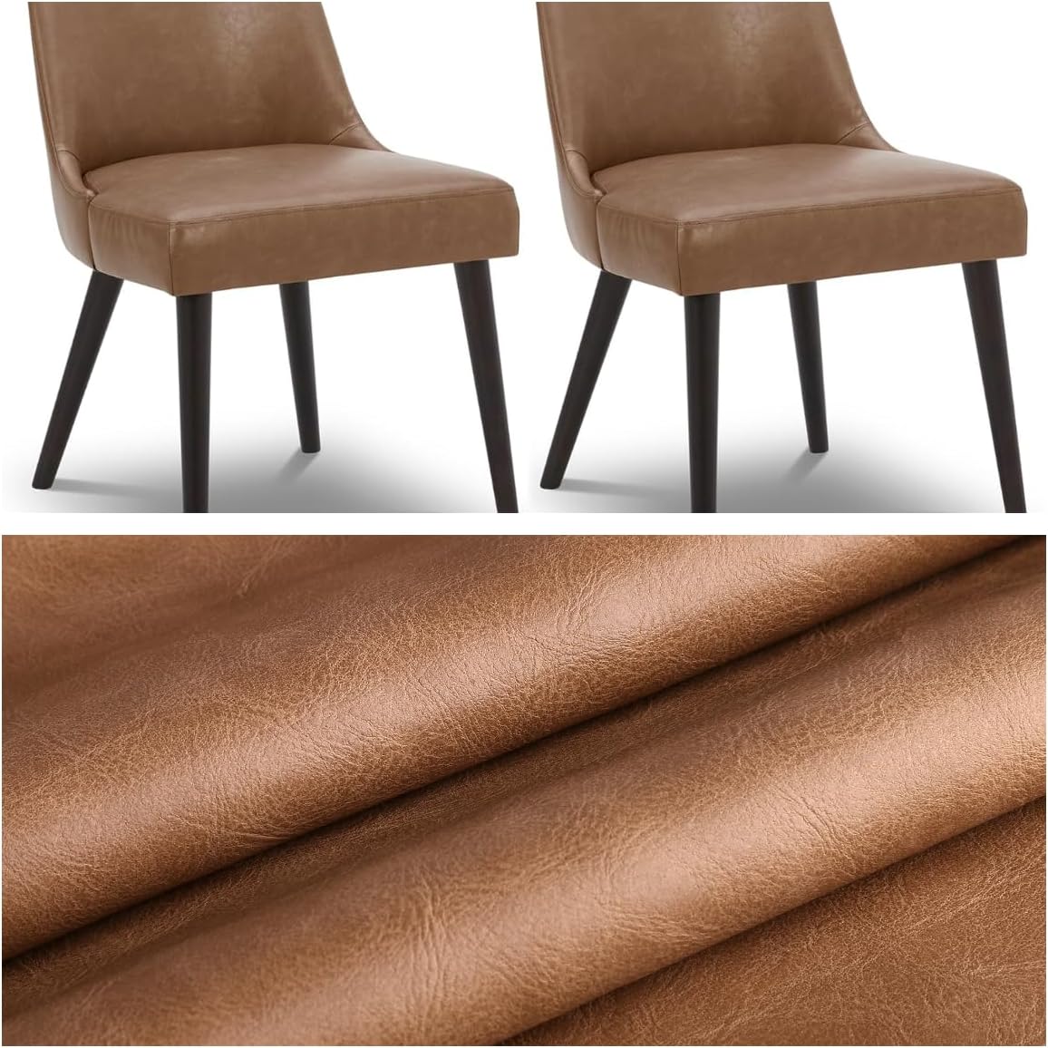 Premium Faux Leather Upholstery Fabric 1.2mm Thickness,Waterproof Upholstery Leather Distressed Bark Fabric(Brown,Pre-Cut 36"x54") - Image 7