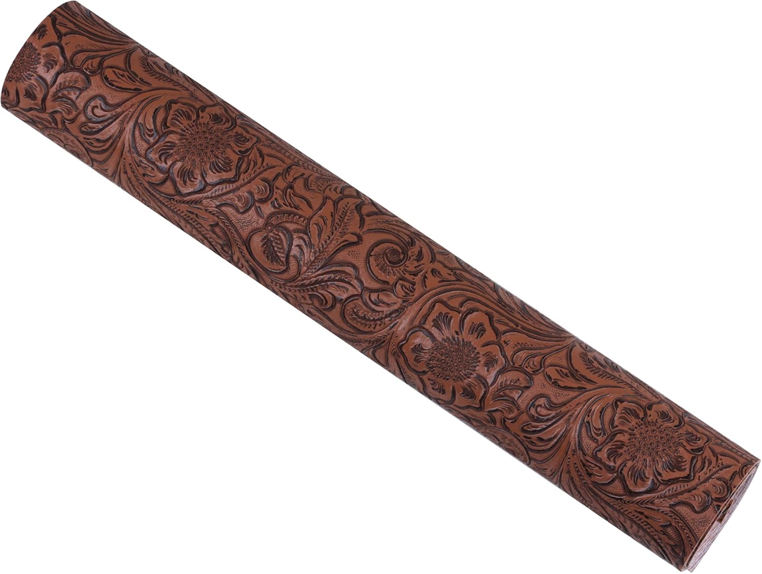 Alternative view of Solid Color Embossed Faux Leather Sheets 12 "x53 (30cm x 135cm) Embossed Texture Leather Fabric, Widely Used in Leather Earrings, Keychains, Sewing DIY Projects ﻿ (Brown)