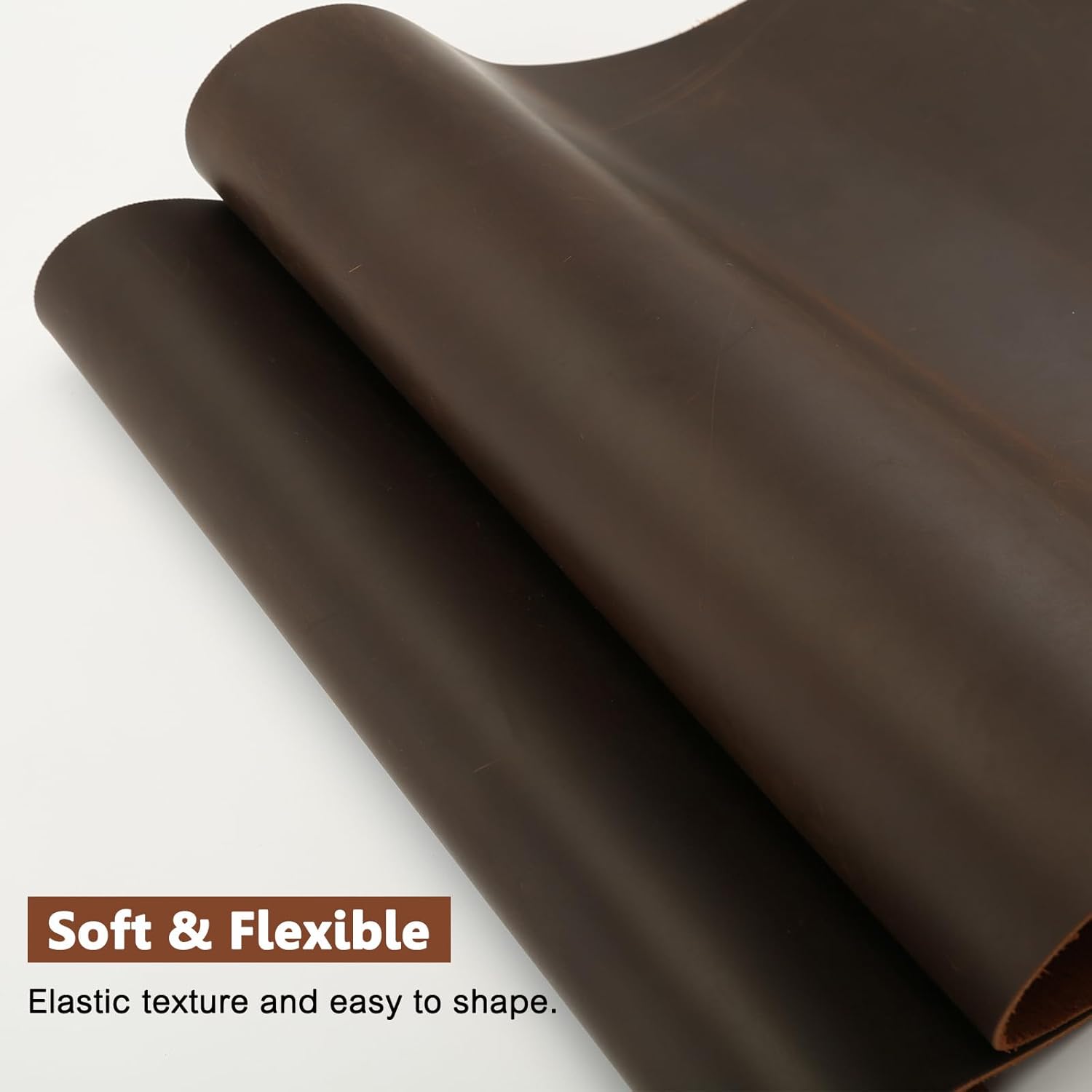 Alternative view of G-FAVOR Genuine Leather Sheets for Crafts Full Grain Leather Tooling Leather Square 2mm Thick Cowhide Leather for Crafting Tooling Sewing, Brown, 8"x12"