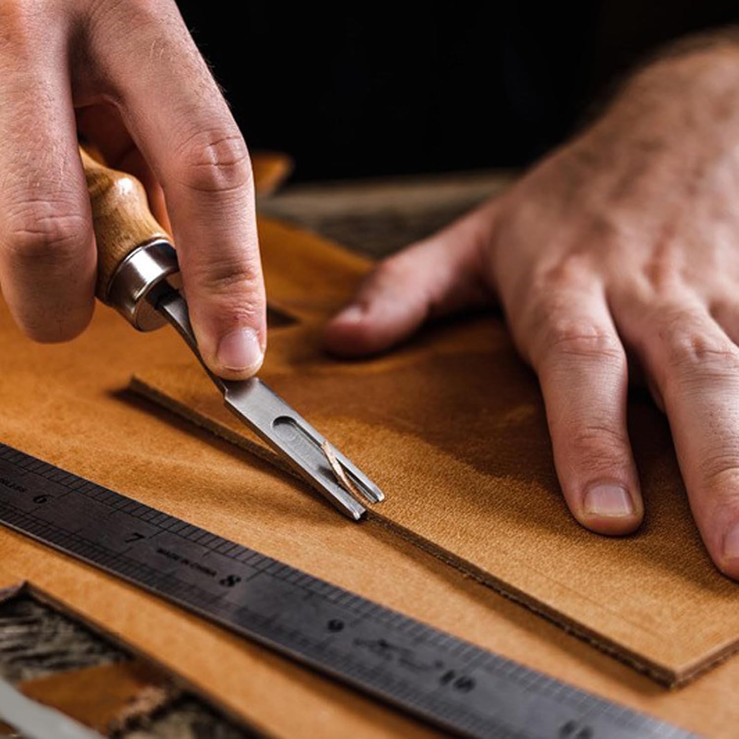 G-FAVOR Genuine Leather Sheets for Crafts Full Grain Leather Tooling Leather Square 2mm Thick Cowhide Leather for Crafting Tooling Sewing, Brown, 8"x12" - Image 6