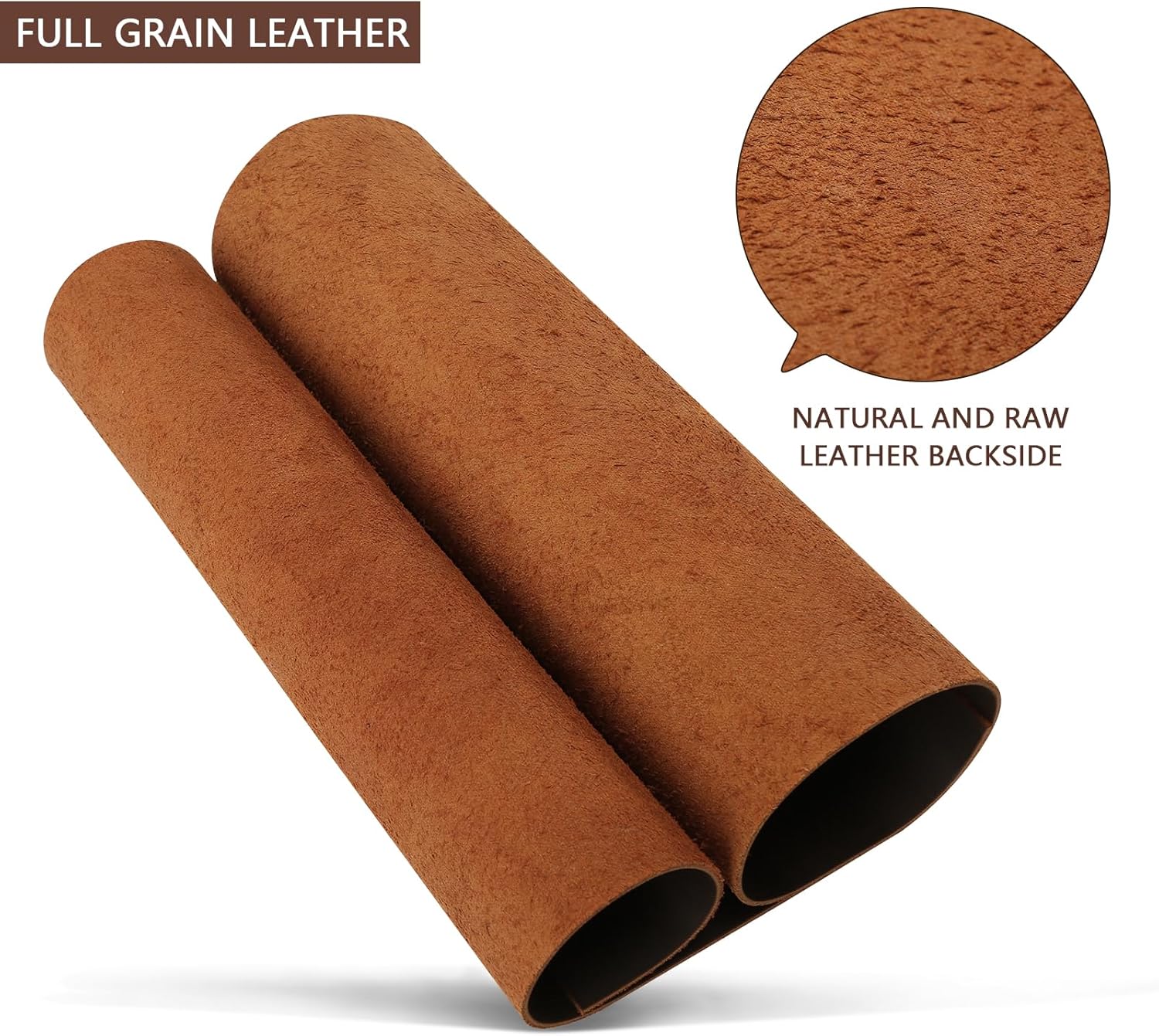 G-FAVOR Genuine Leather Sheets for Crafts Full Grain Leather Tooling Leather Square 2mm Thick Cowhide Leather for Crafting Tooling Sewing, Brown, 8"x12" - Image 8