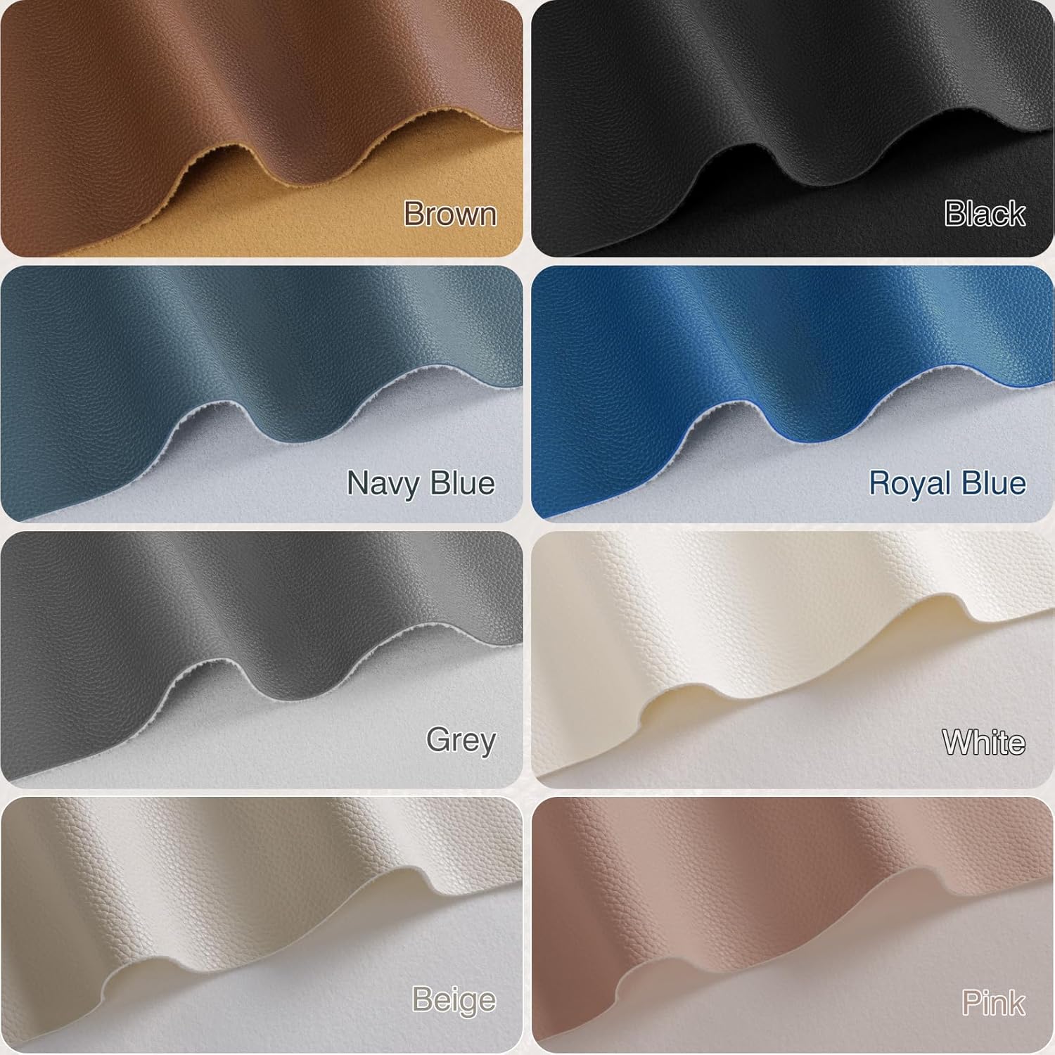 Faux Leather Fabric, 55" W 1.15MM Thicken Marine Vinyl Upholstery Fabric by The Yard Soft Durable Synthetic PU Leather Material for Upholstery Sofa Bags Chairs Sewings DIY Crafts, 1 Yard Brown - Image 6