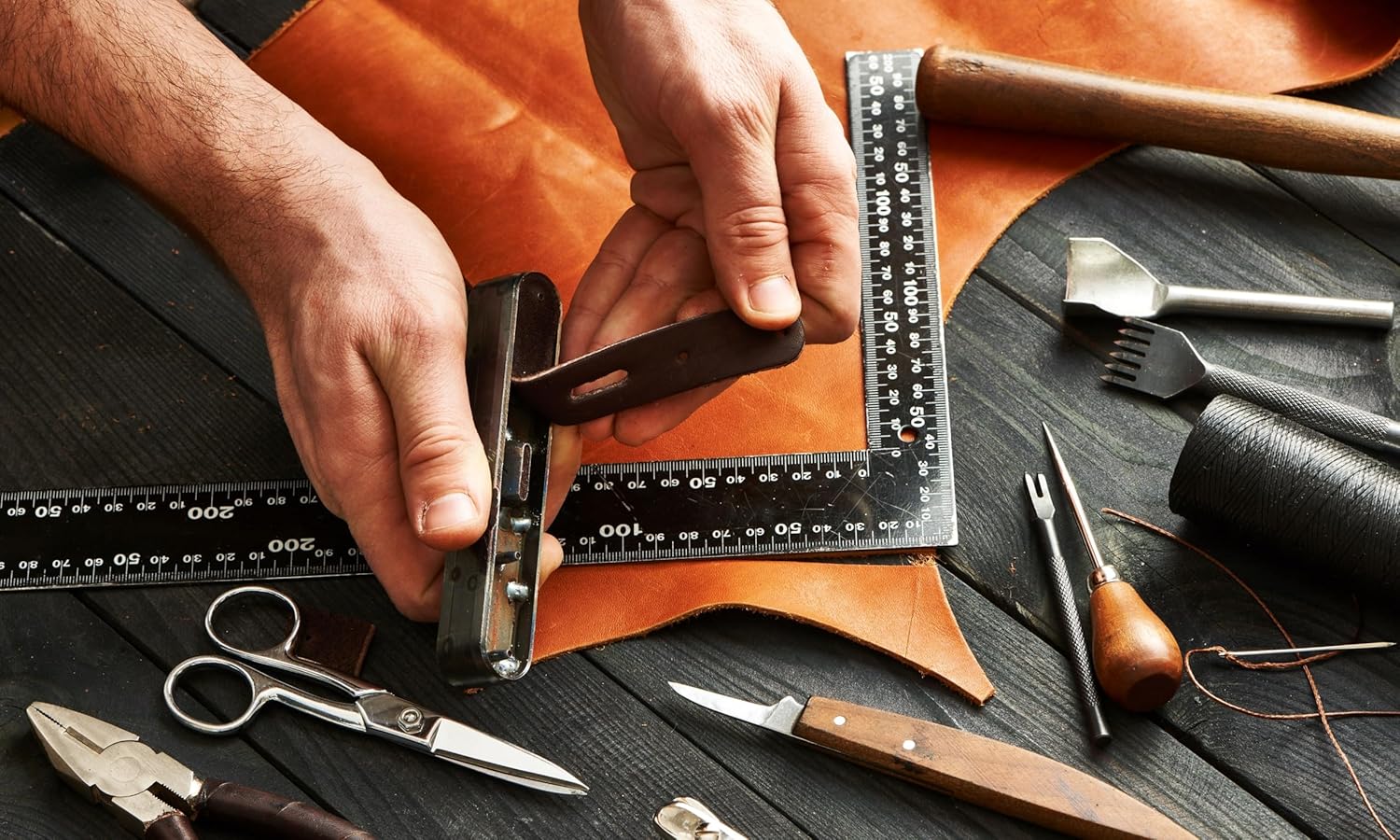 Real Leather Tooling Sheets - for Crafting Tools, Leather Wallets, Leather Materials - Thick Crazy Horse Leather Sheets - Not Faux Leather Sheets (Blue, 6"x12") - Image 5