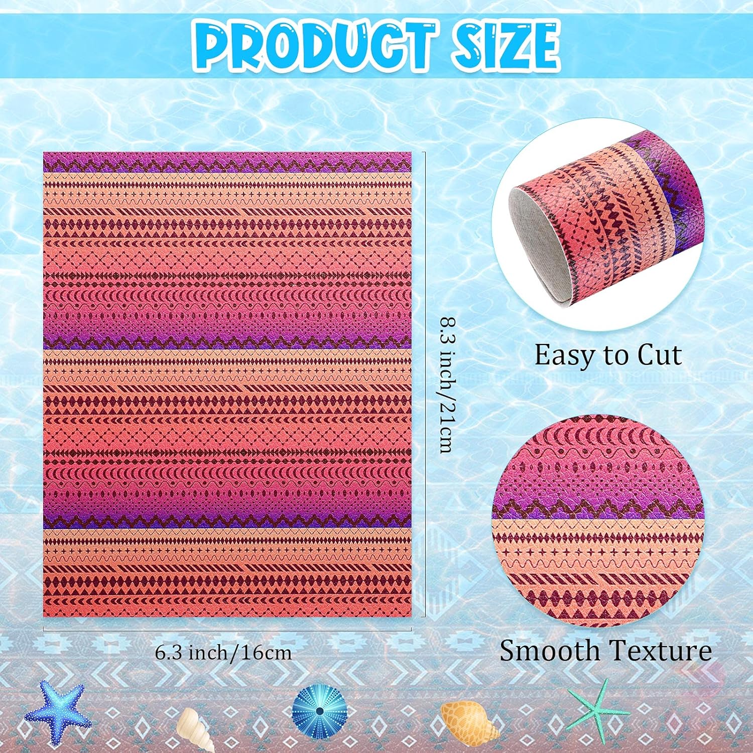 Weewooday 16 Pieces Striped Plaid Geometry Faux Leather Sheets Vintage Boho Style Leather Fabric Sheets Geometry Synthetic for DIY Bow Crafts Sewing Projects Decoration Making, 8.3 x 6.3 Inch