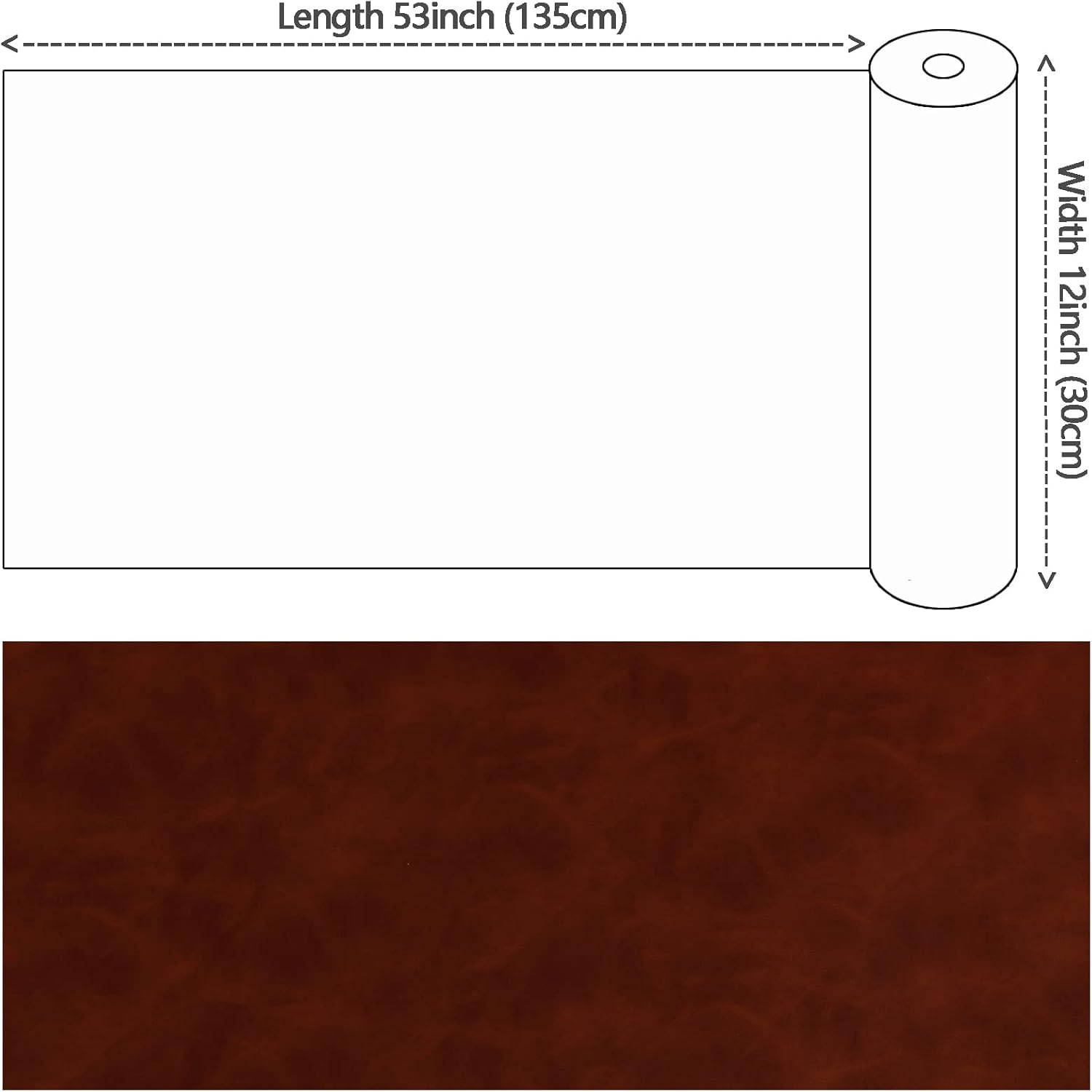 Alternative view of Smooth Solid Color Dark Brown Faux Leather Roll 12"X53"(30cmX135cm), Material for Making Crafting,Making Handicrafts,Leather Earrings, Bows, DIY Sewing (Dark Brown)