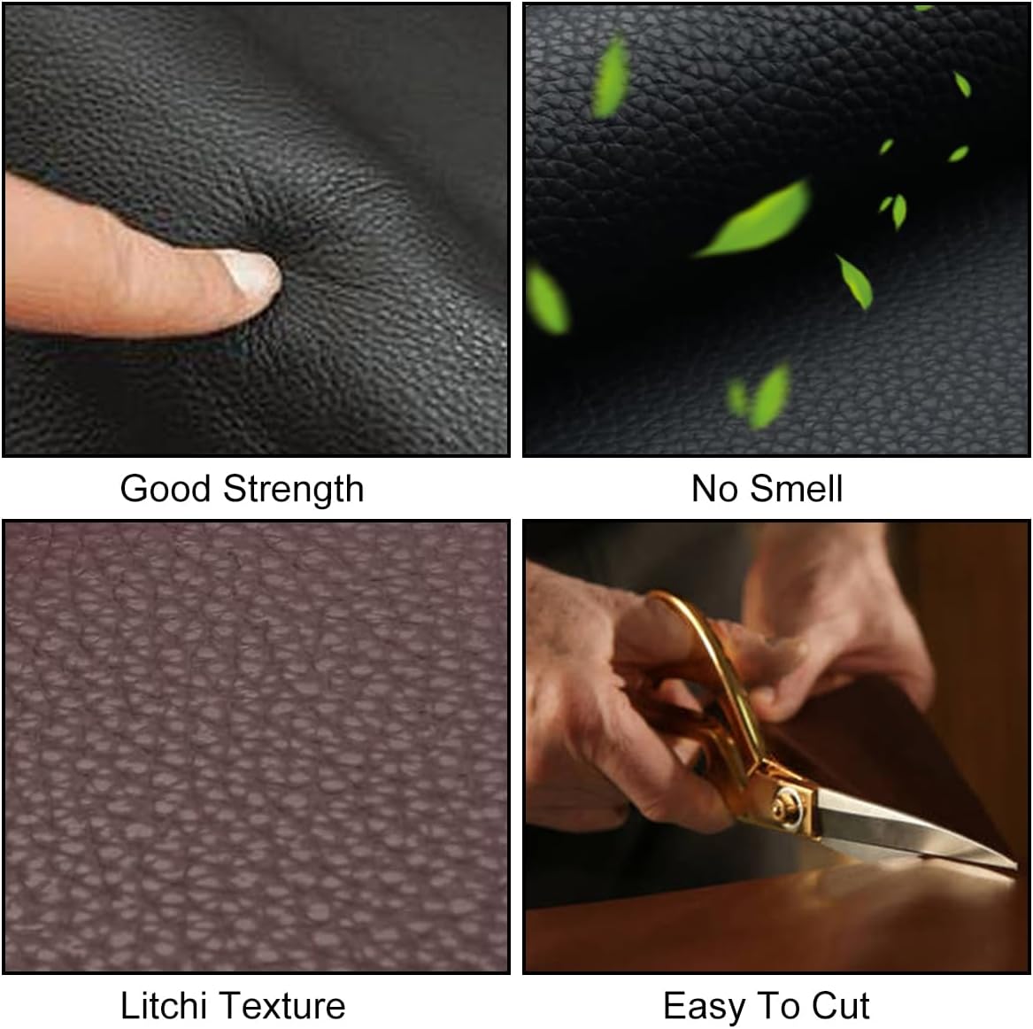 Orange Litchi Texture PU Fabric Leather 11.8x53.14 Inch(30x135 CM) 1.13mm Thick Faux Synthetic Leather Material for Upholstery Crafts, DIY Sewings, Sofa, Handbag, Earrings, Hair Bows Decorations - Image 3