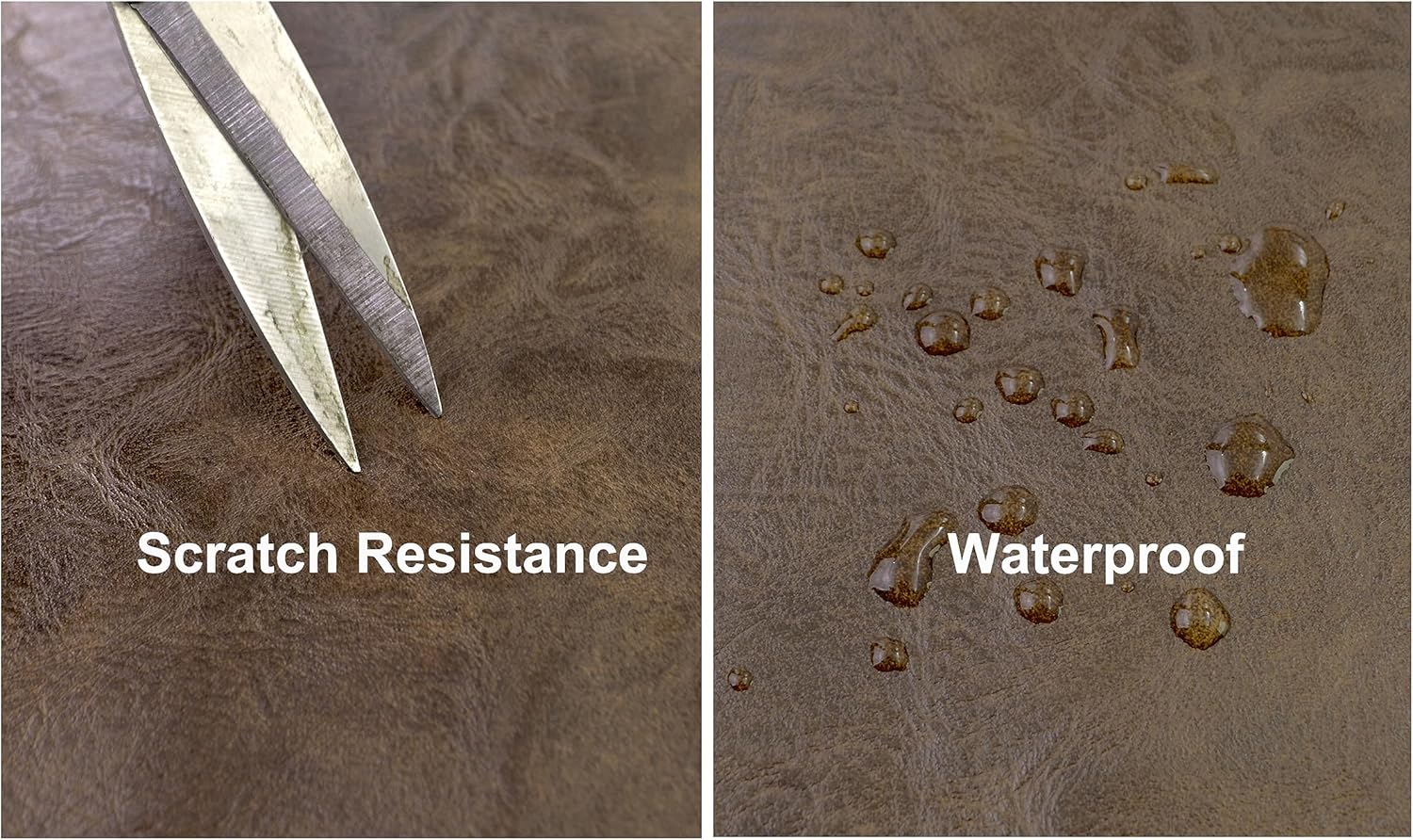 1 Yards 54" x 36" Dark Brown Faux Leather Fabric Distressed Crazy Horse Soft Fake Leather Fabric by The Yard Dark Brown Upholstery Vinyl for Sofa Bags Chairs Car Seats DIY Crafts - Image 3