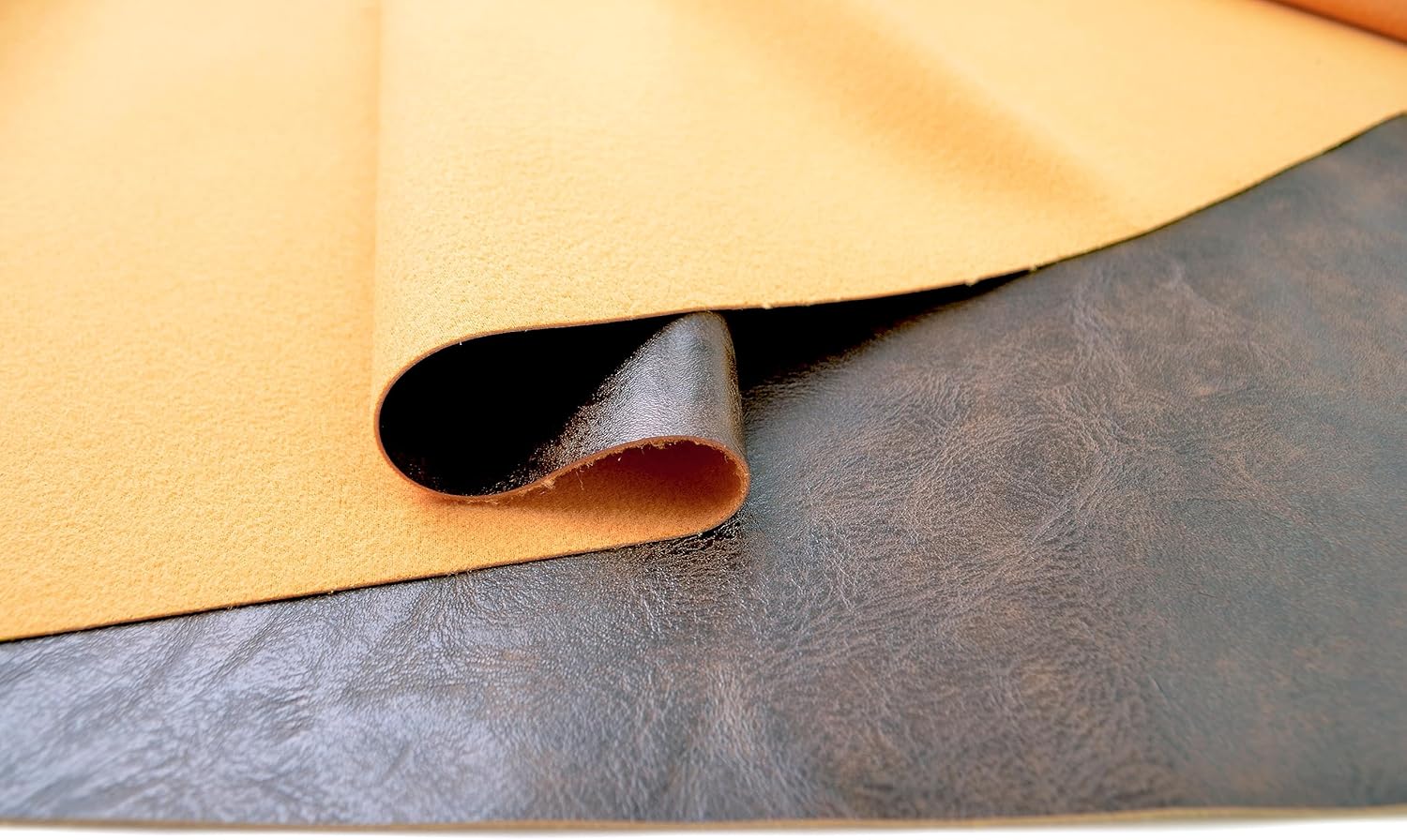 1 Yards 54" x 36" Dark Brown Faux Leather Fabric Distressed Crazy Horse Soft Fake Leather Fabric by The Yard Dark Brown Upholstery Vinyl for Sofa Bags Chairs Car Seats DIY Crafts - Image 4