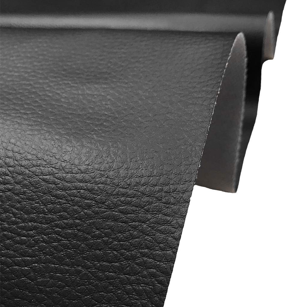 A-Express Faux Leather Fabric - Soft PU Synthetic Leather - 54" Wide by The Yard Vinyl Pleather Material - Upholstery Fabric for Car, DIY Craft Leatherette Sheets - 1/2 Yard 54" x 18" Black