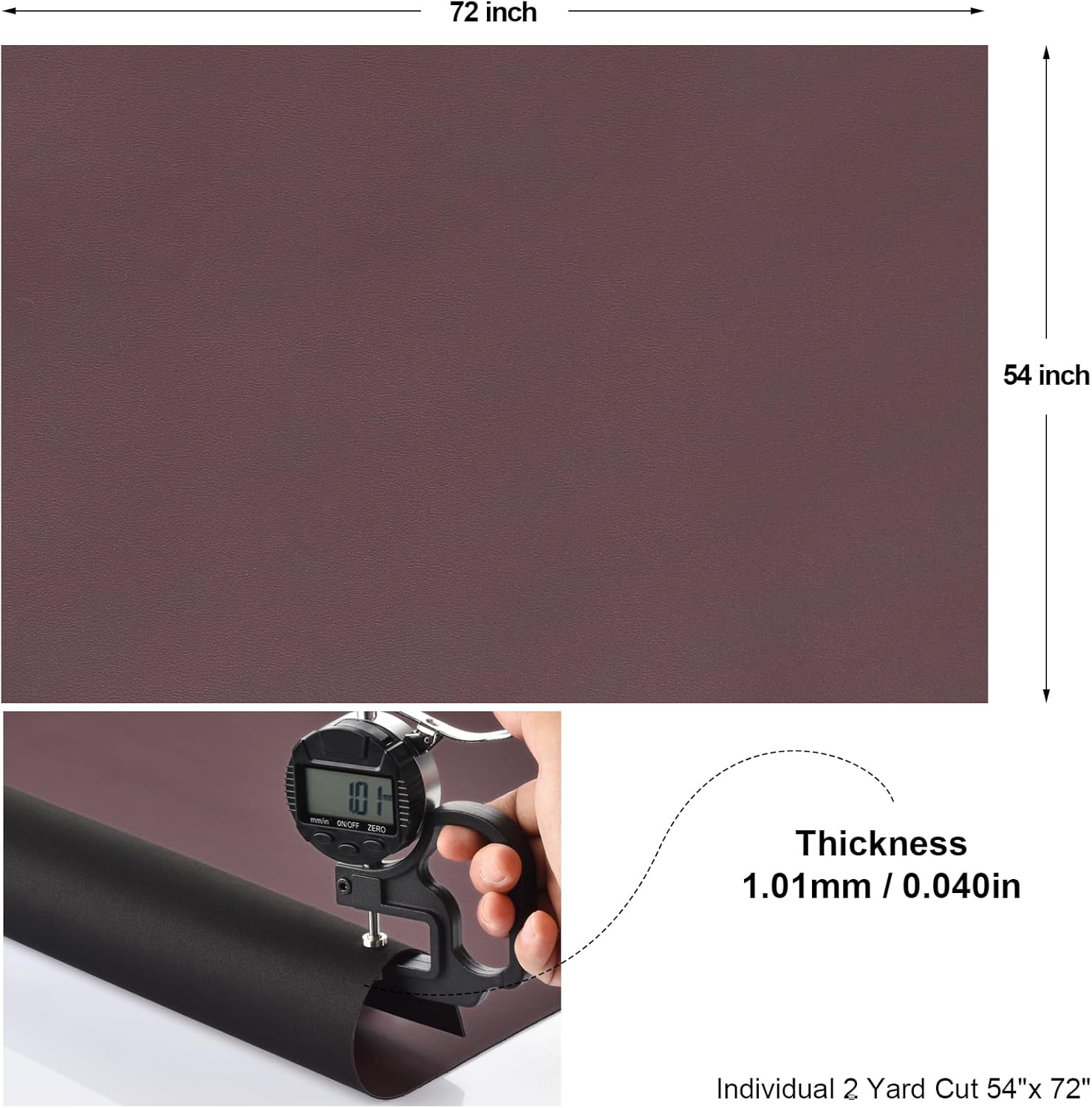 2 Yards Marine Vinyl Fabric, Upholstery Faux Leather, Soft Waterproof Synthetic Fabric for Outdoor Boat Automotive, Car Seats, Upholstery Crafts, DIY Sewing, Sofa, Handbag 54" x 72" (Dark Brown)