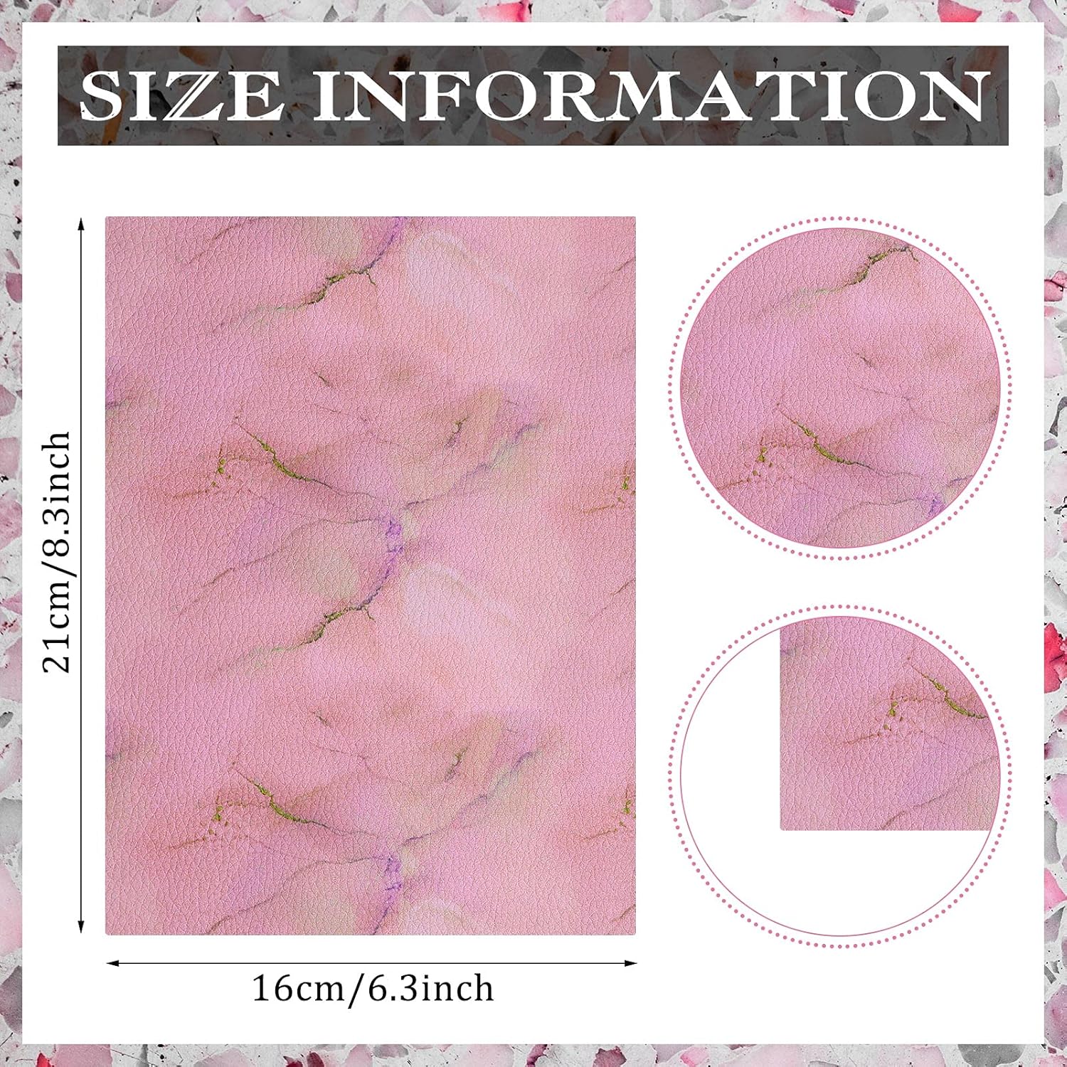 Alternative view of Honoson 15 Pcs Summer Faux Leather 8.3 x 6.3 Inch Synthetic Leather Sheet Colorful Fabric Sheets for Earrings DIY Crafts Decoration Supplies(Griotte Style)