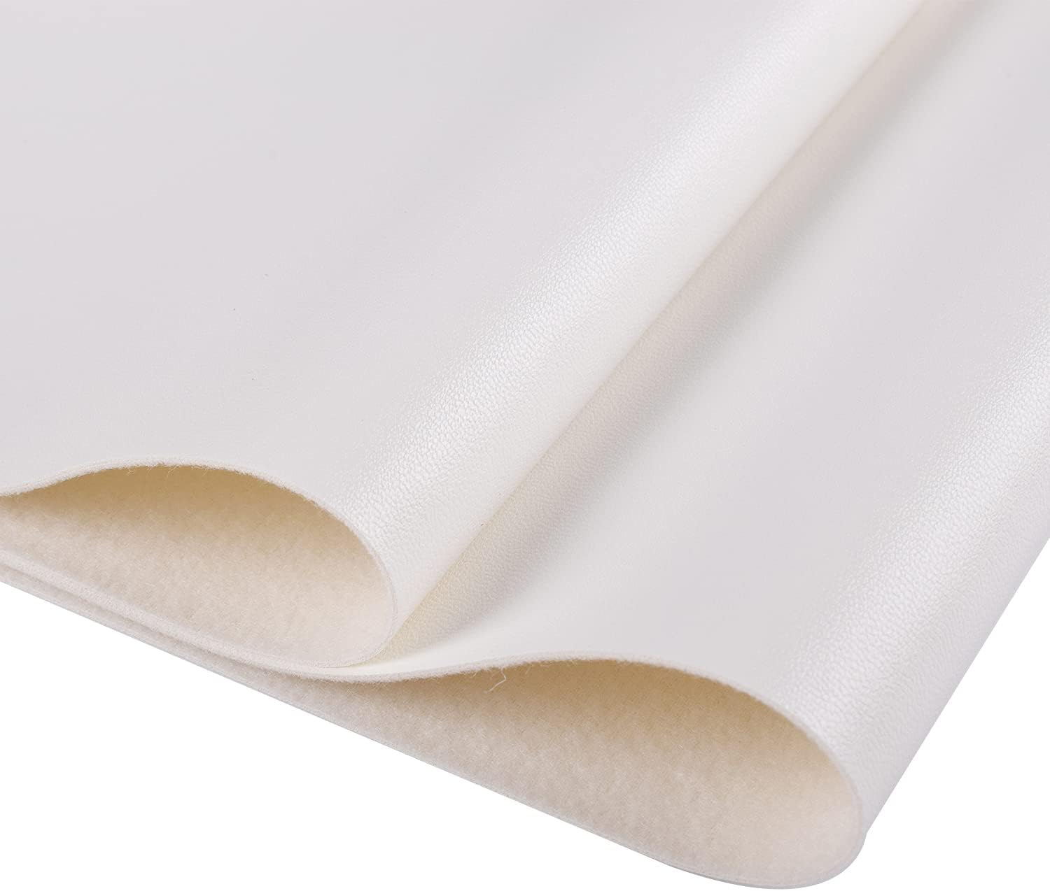 HGUAN Smooth Solid Color White Faux Leather 12"X53"(30cmX135cm),Faux Leather Sheets Roll Very Suitable for Making Crafts, Leather Earrings, Bows,Sewing (White)