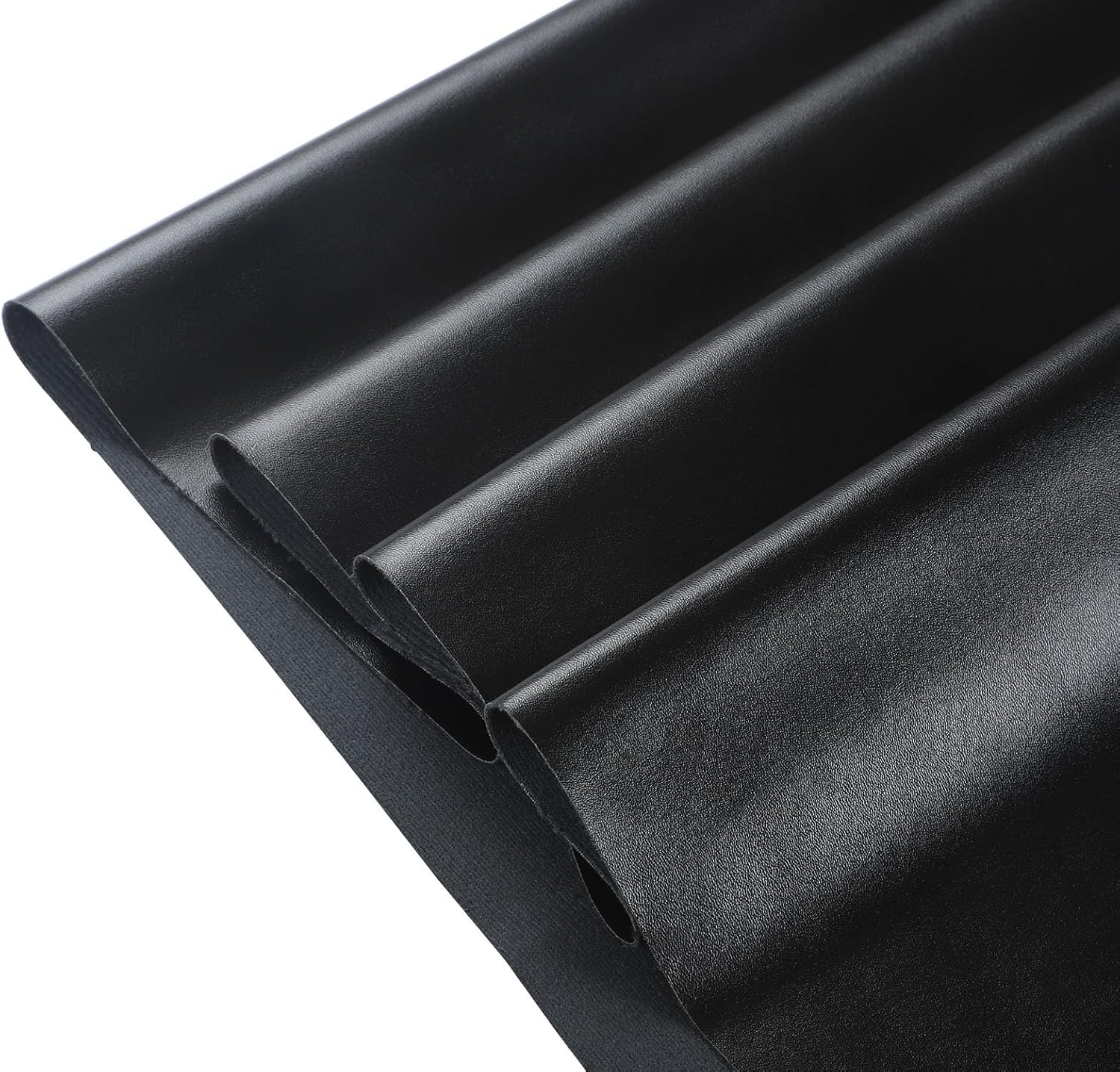 Picheng Vinyl Faux Leather Sheets: Black Smooth Faux Leather Fabric Waterproof 54" x 36" Vinyl Upholstery Leather Soft Synthetic for Upholstery Car, Bags,DIY Crafts (Black)