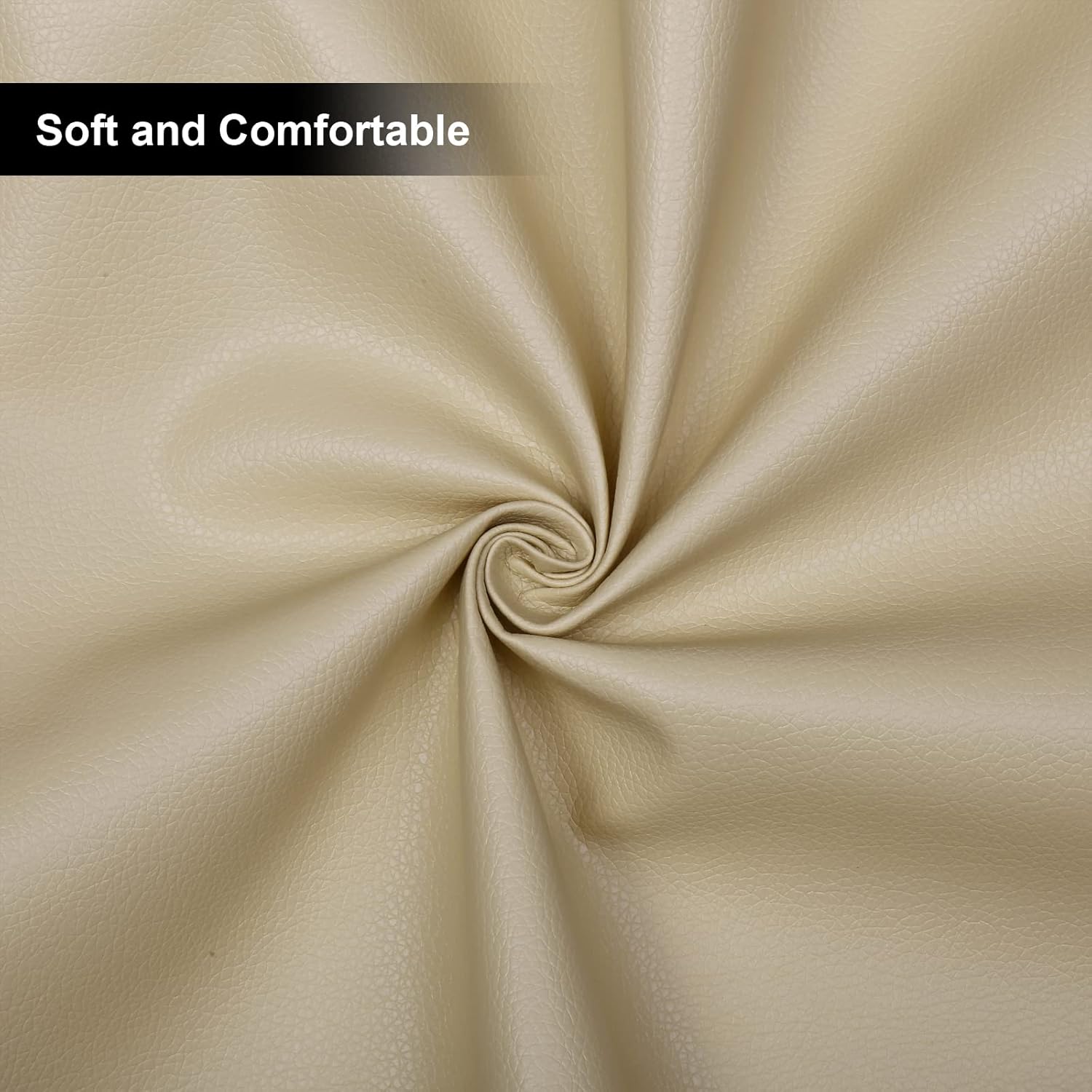 Alternative view of Butarfe Faux Leather Sheet 2 Yards 54" x 72" Upholstery Vinyl 1.0mm Thick Pleather Soft PU Leather Beige Upholstery Vegan Leather Fabric Synthetic Material for Sofa Bags Chairs Car Seats DIY Craft