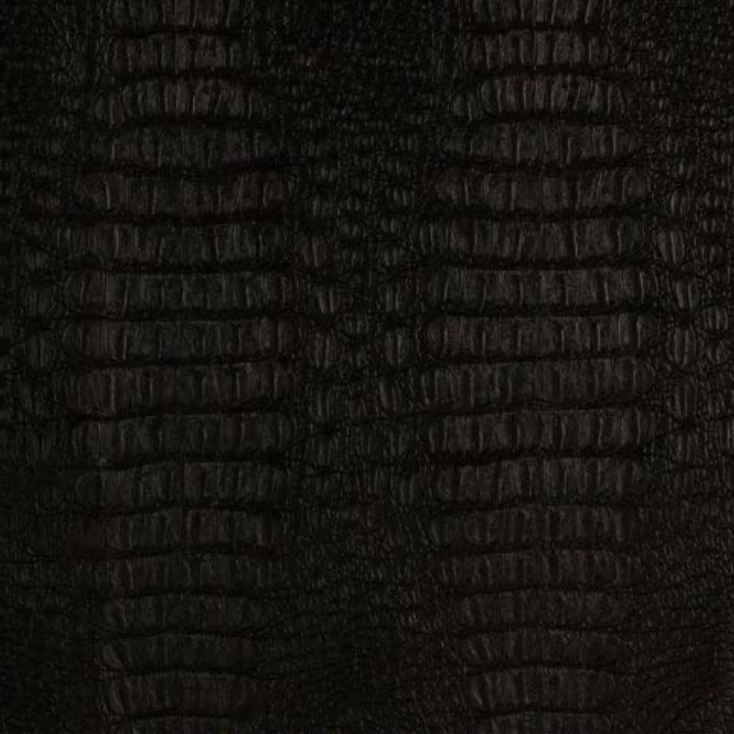 Alligator Fabric, Soft Textured Crocodile Vinyl Faux Leather, Gator Skin Embossed Upholstery DIY Craft and Clips Pleather Sheets u2013 Individual 1 Yard Cut 36u201Dx54u201D (Black)