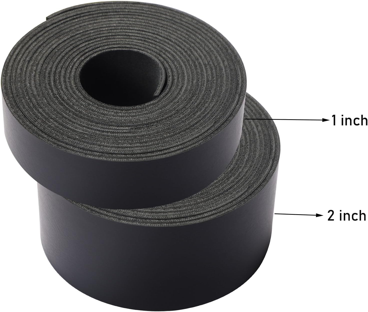 Picheng Faux Leather Straps 2 Inch Wide Leather Strip, 138 Inch Long Leather Belt Strips for DIY Craft, Hobby Workshop (Black-2 Inch)
