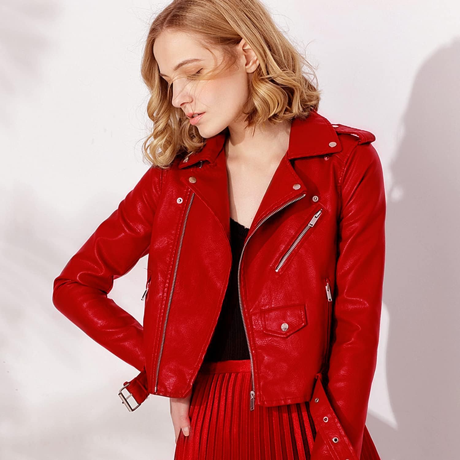 Large Soft Vinyl Upholstery Leather Fabric 1 Yard 56.3x36inch, 0.8mm Thick Texture Faux Leather Sheets, for Upholstery Crafts, Sofa, Car Seat, Handbag, Earrings, Hair Bows, DIY Crafts (Red)