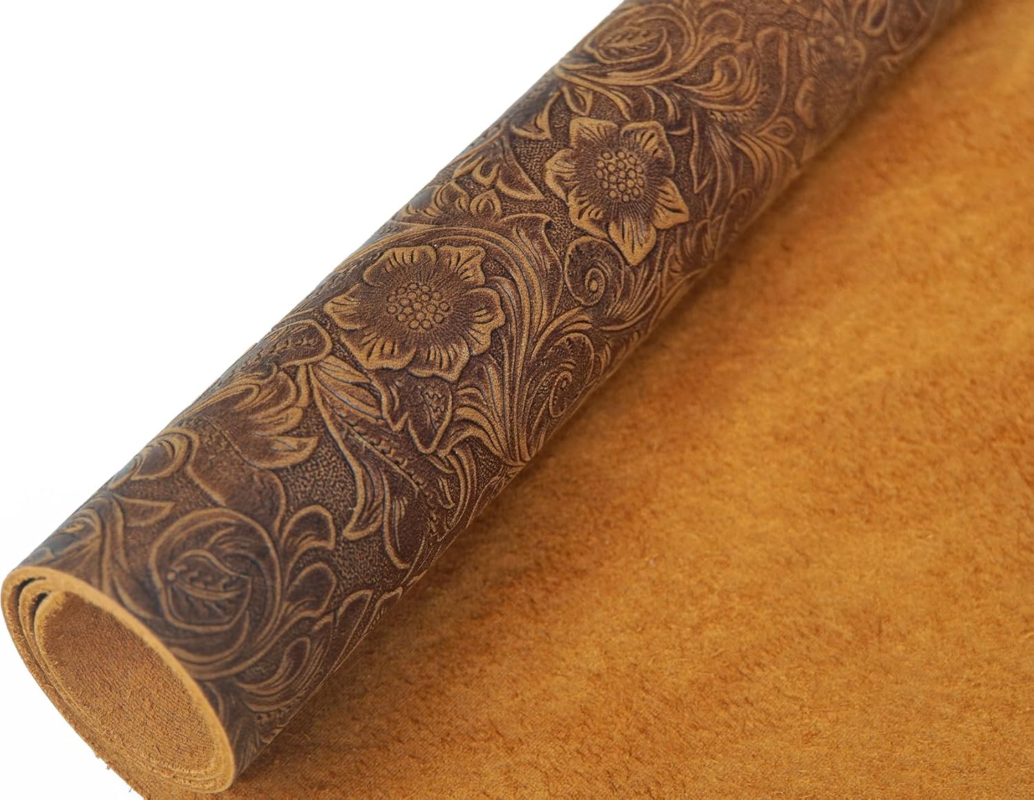 DOQN Bump Texture Genuine Leather Sheets Plain Geometric Pattern Printed Leather Sheet for Crafts (Bourbon Brown, 12"x12") - Image 3