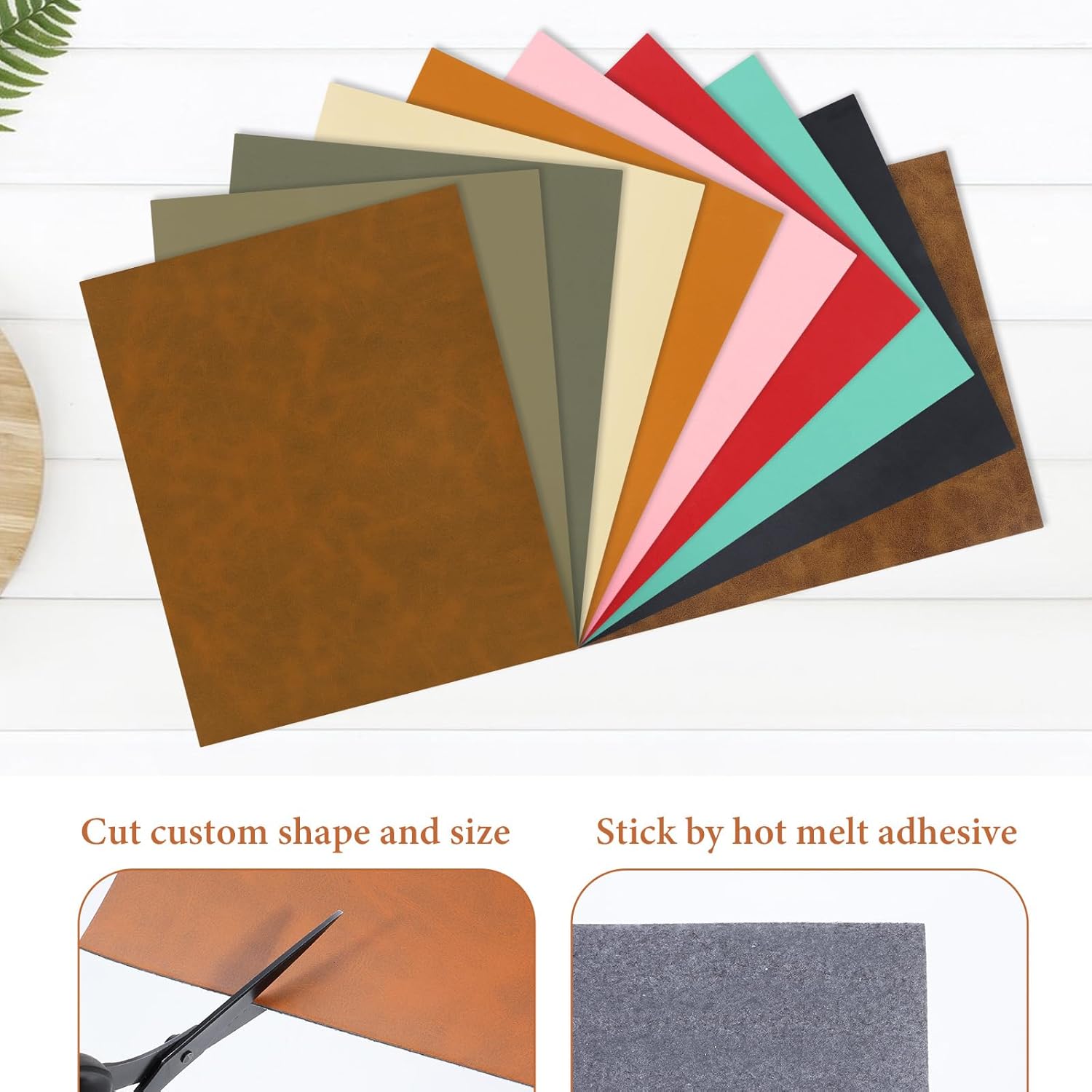 10 Pcs Laserable Leatherette Sheets, 12.6 x 10.2 Inch Blank Leather for Laser Engraving 10 Colors Faux Leather Sheets for Hats, Cap, Keychain, DIY Projects, Engraver Leathers Material - Image 6