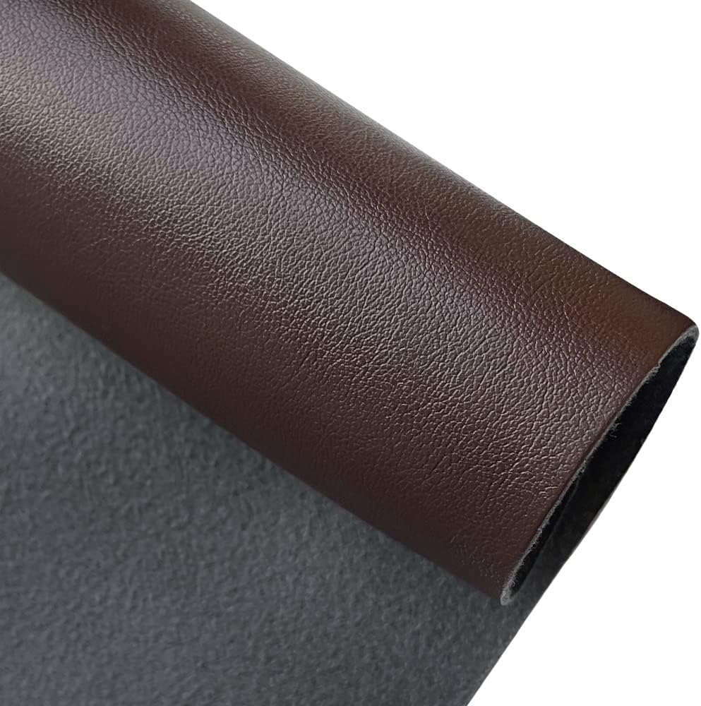 Alternative view of Faux Leather Fabric 1 Yard 54" x 36" Soft Solid Color Crafts Material 0.9mm Thick Perfect for Upholstery Covers, Bags, Leather Clothing and Accessories (Dark Brown)