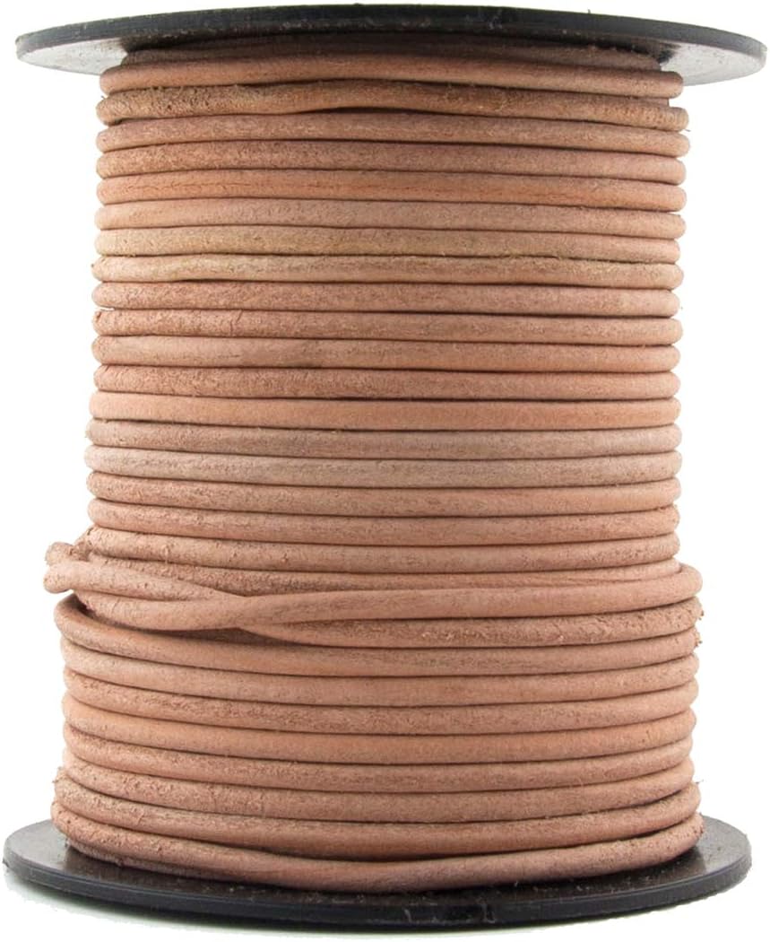 Xsotica Xsotica 25 Meter Real/Genuine Round Leather Cord for Jewelry Making, Leather Strips & Strings for Necklaces, Bracelets, Braiding, Crafts (Gypsy SIPPA, 2mm)