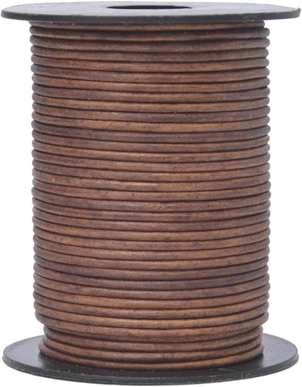 Xsotica Xsotica 25 Meter Real/Genuine Round Leather Cord for Jewelry Making, Leather Strips & Strings for Necklaces, Bracelets, Braiding, Crafts (Gypsy SIPPA, 2mm) - Image 3