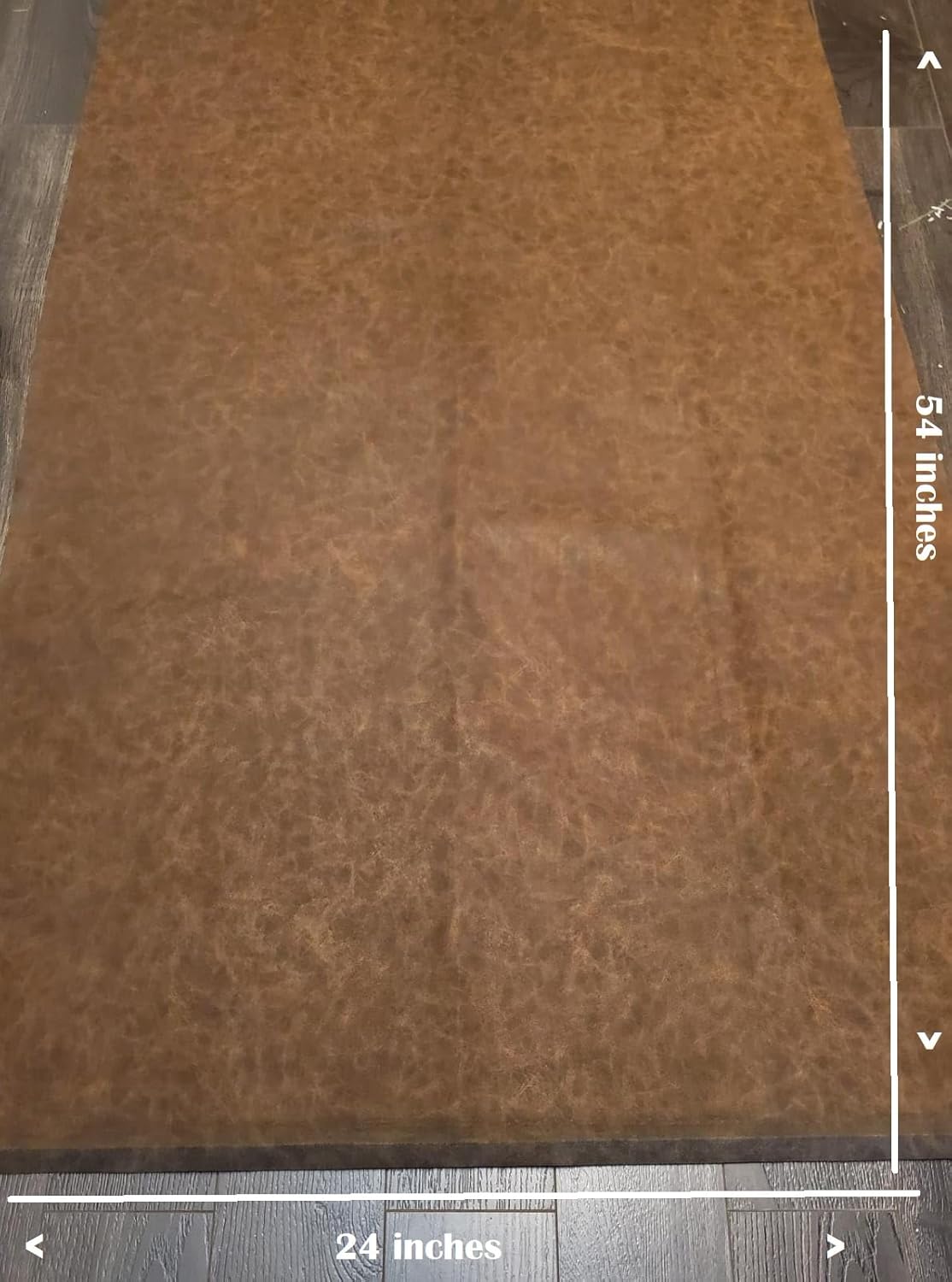 Alternative view of NAT Leathers Brown Distressed 24 inch x 54 inch Vegan Faux Leather Fabric Sheet Synthetic Pleather 0.9 mm Soft Smooth Upholstery 9 sq.ft. (24" x 54" -2/3 of Yard) (Brown Distressed)