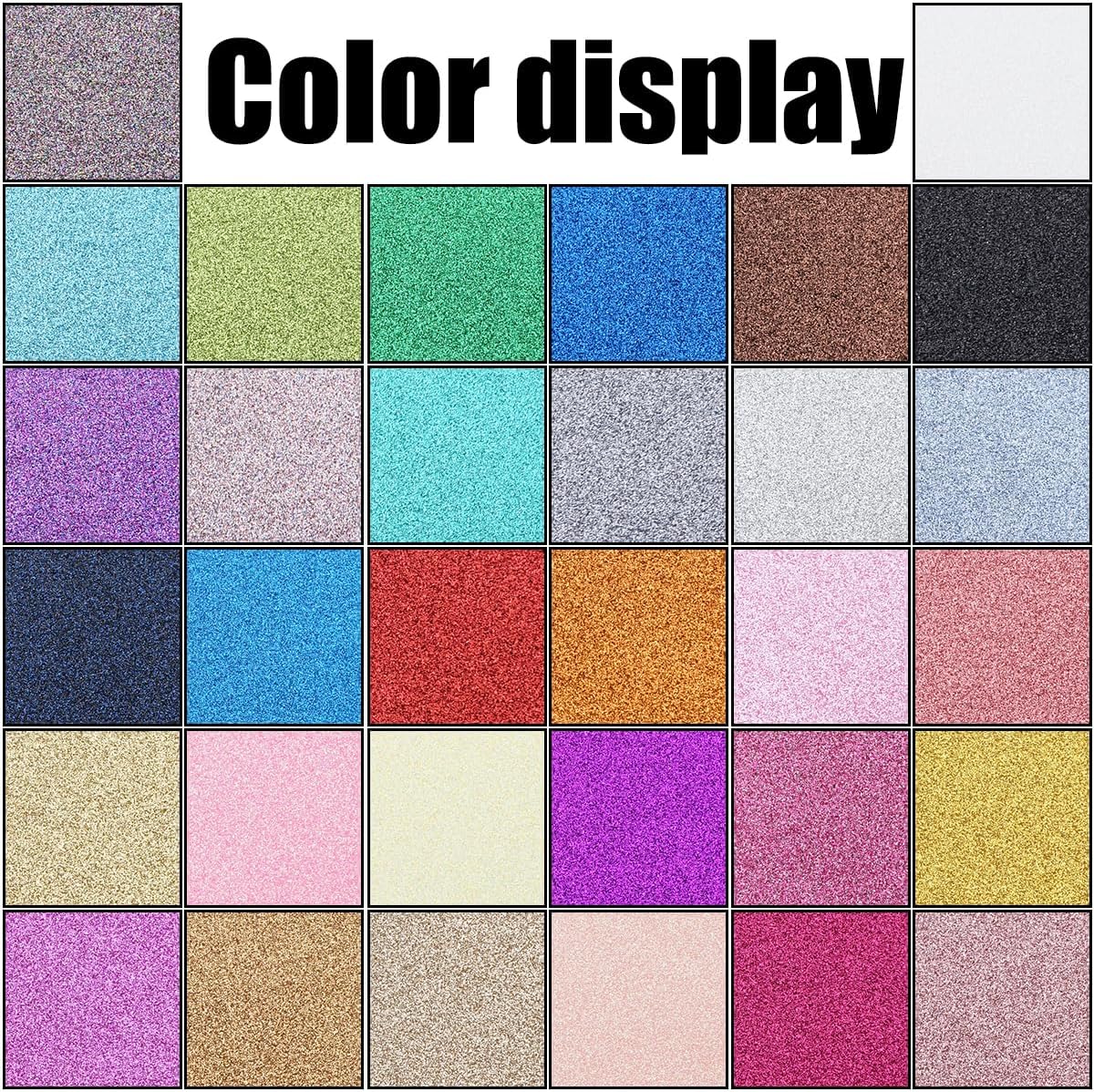 32 Colors 8X6 Inches Glitter Faux Leather Fabric Sheets for Leather Bows, Earring, Jewelry Making, Sewing, Shoe Making and Craft Making