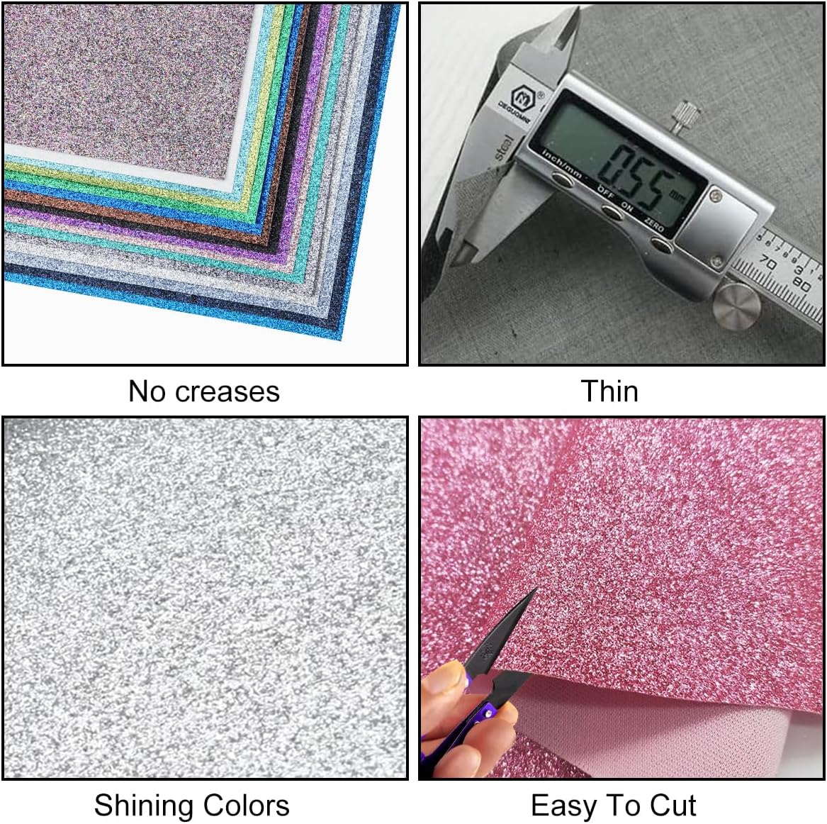 32 Colors 8X6 Inches Glitter Faux Leather Fabric Sheets for Leather Bows, Earring, Jewelry Making, Sewing, Shoe Making and Craft Making - Image 3