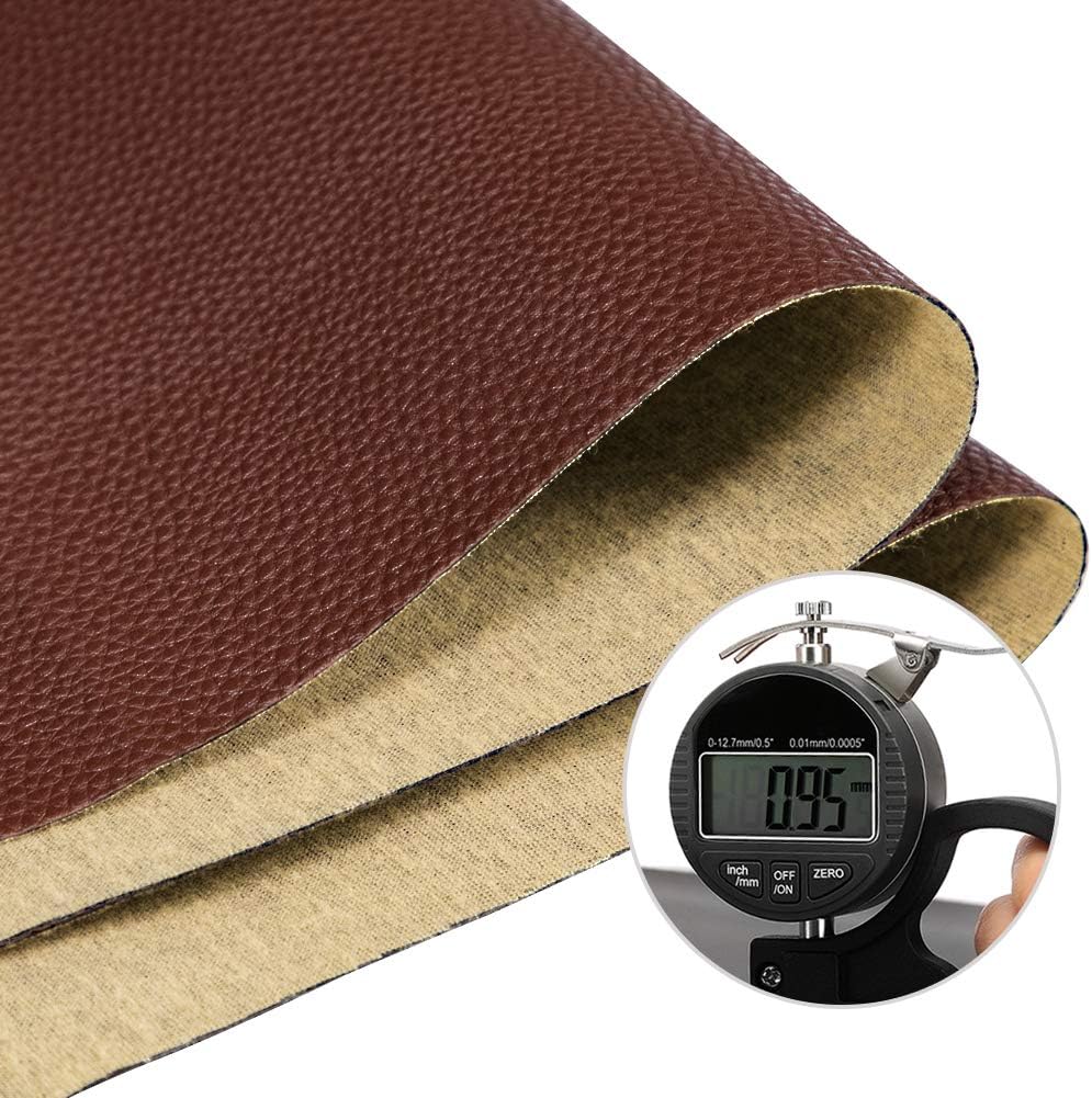 TORRAMI Soft Synthetic PU Fabric Material Faux Leather Sheets 2 Yards 54" x 72", 0.95mm Thick for Upholstery, DIY Crafts,Pebbled Pattern Coffee