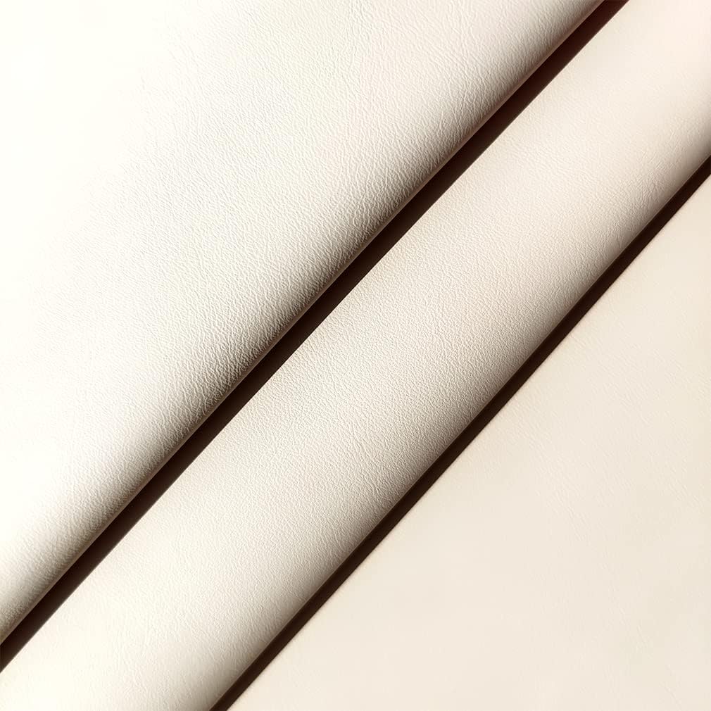 XHT Smooth Beige Faux Leather Roll 11.8"x53" Soft Plain Synthetic Upholstery Crafts Fabric for DIY Cosplay Garment Jewelry Accessories
