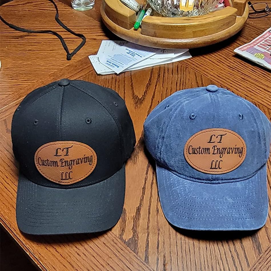 Laserable Leatherette Sheets with Heat Press Adhesive Backing Iron On Hat,Blank Faux Leather Patches for Laser Engraving,Engravable/Engraver Leather Material/Accessories(Rustic Brown-5 Large Pieces)