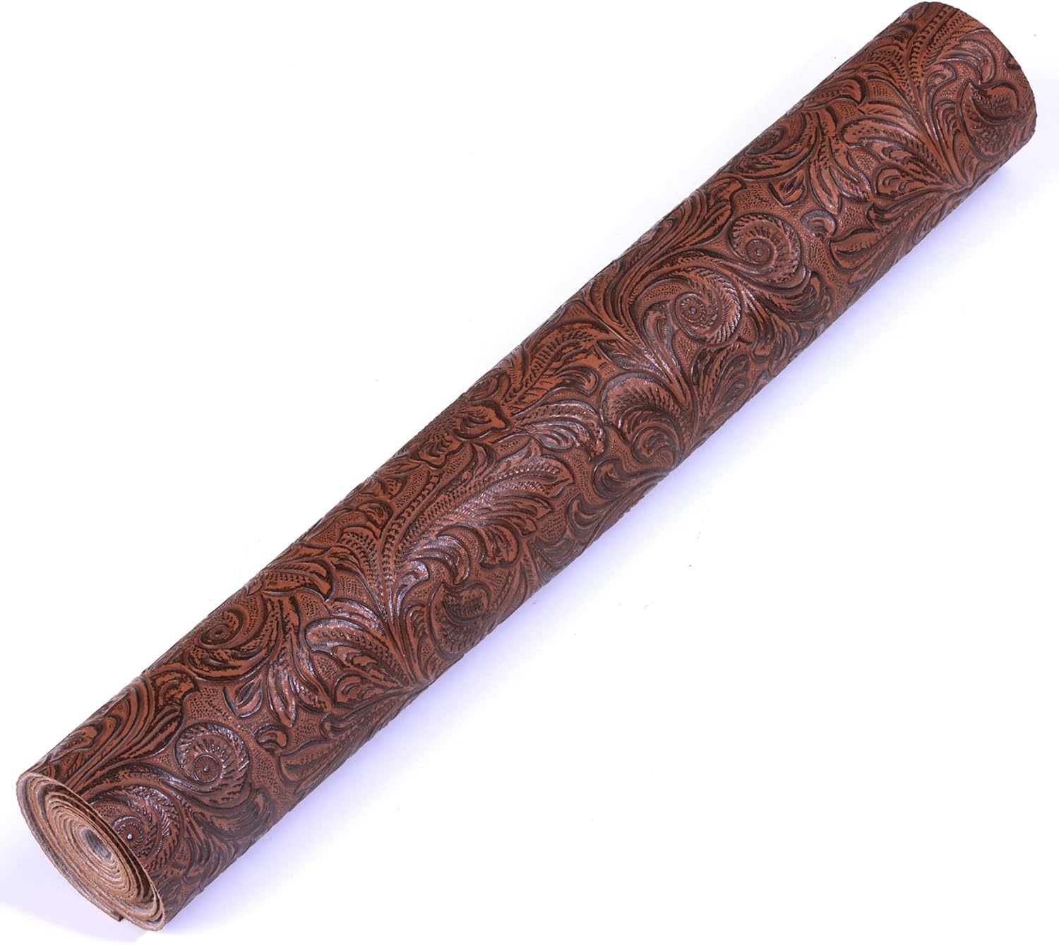 Alternative view of Ramya Embossed Faux Leather Sheets Fabric 12" x 53",for Handmade DIY Bows Wallet Sewing,Leather Earring Crafts Projects (Brown)