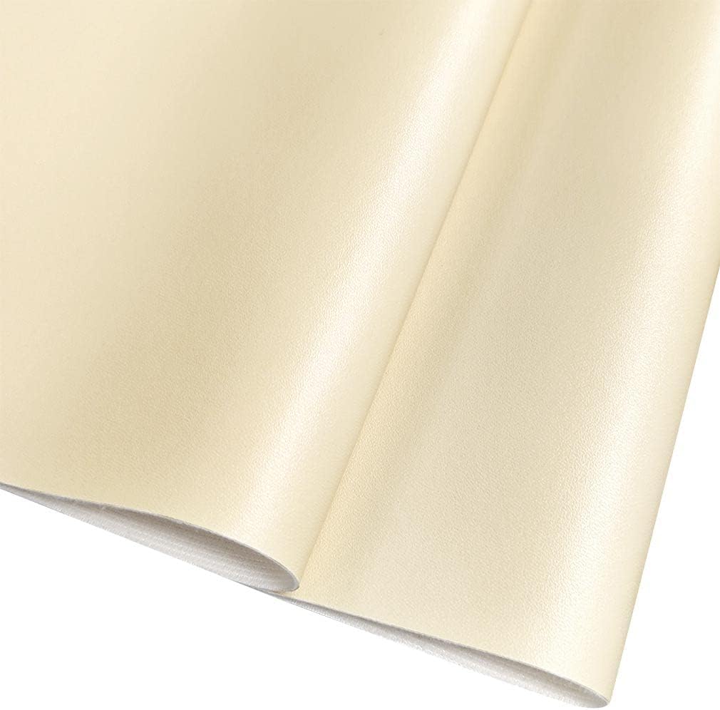 HYANG Smooth Solid Color Beige Faux Leather Sheets 1 Rolls 12"X53" (30cmX135cm),Faux Leather is Great for, Bows,Earrings Handmade DIY Craft Projects Making