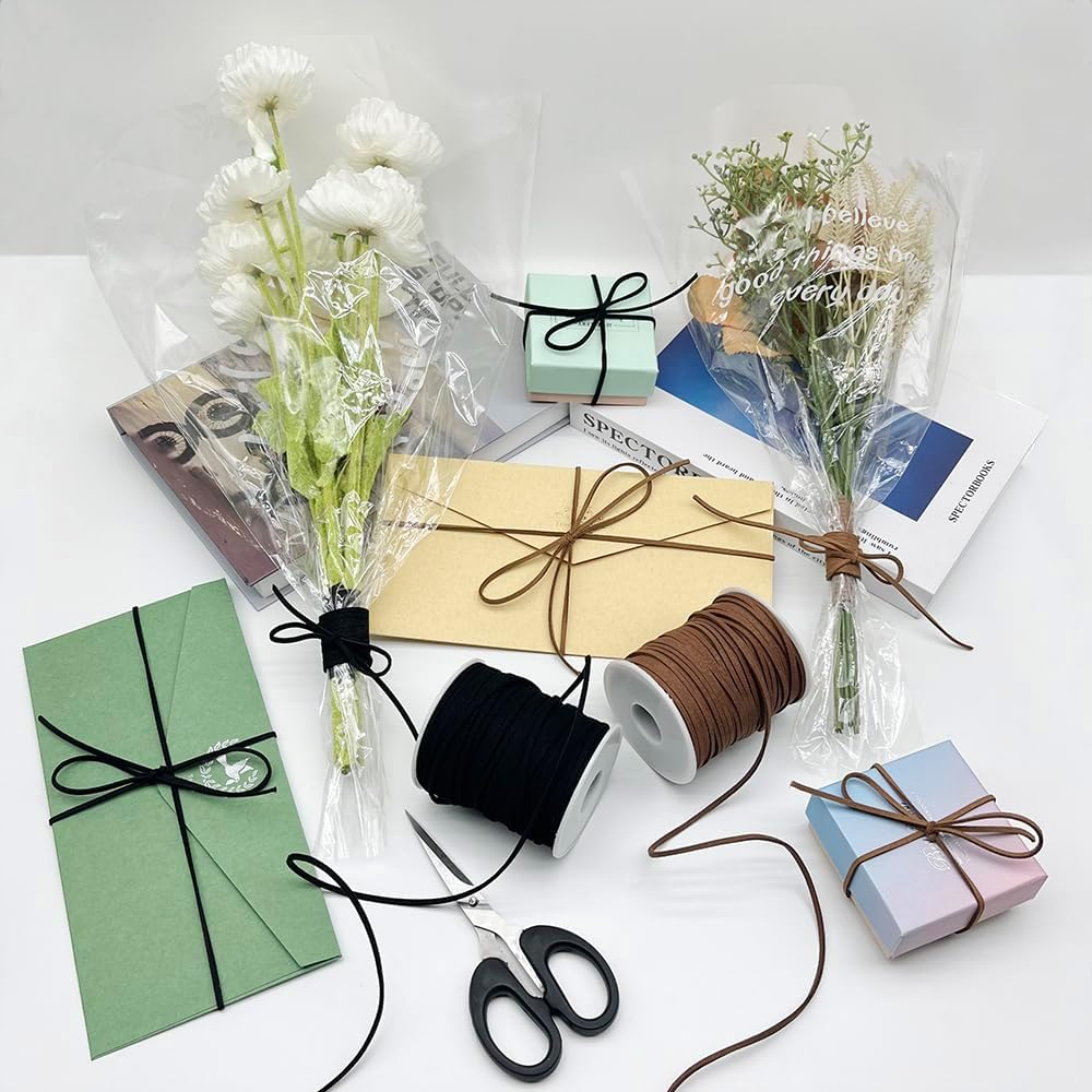 Leather String, Faux Leather Cord, Flat Suede Leather Lace for Necklaces, Bracelets, Jewelry Making, Tassels, Dream Catchers and Art Crafts