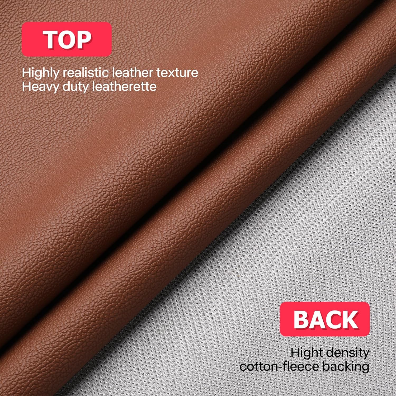 SOTISI Vinyl Fabric, Marine Faux Leather Upholstery, for Upholstery Crafts, DIY Sewings, Sofa, Handbag, Earrings, Hair Bows Decorations (Brown 54 x 12 inch 1FT)