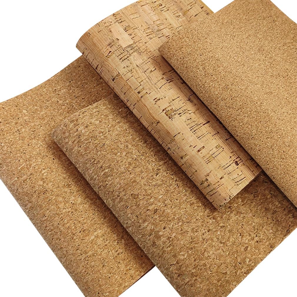 9 Pcs Soft Natural Texture Cork Faux Leather Sheets A4 Size Thin Real Cork DIY Crafts Fabric for Earrings Handbags Wallets Handicraft Accessories - Image 3