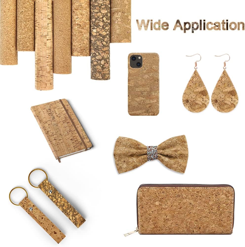9 Pcs Soft Natural Texture Cork Faux Leather Sheets A4 Size Thin Real Cork DIY Crafts Fabric for Earrings Handbags Wallets Handicraft Accessories - Image 5