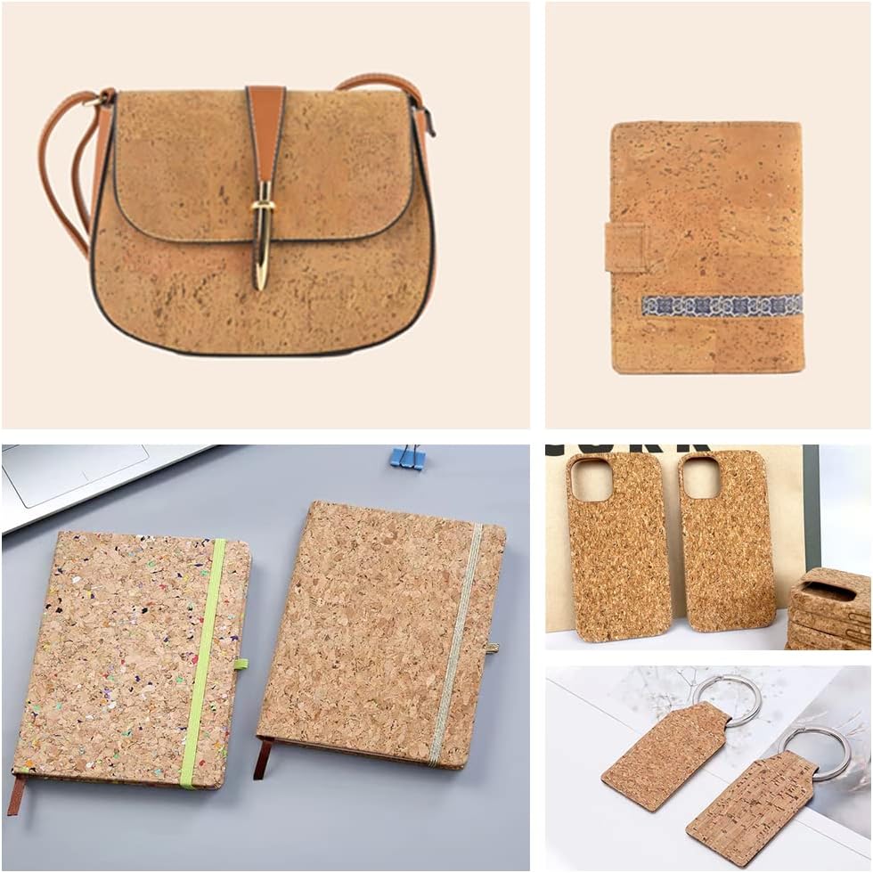 9 Pcs Soft Natural Texture Cork Faux Leather Sheets A4 Size Thin Real Cork DIY Crafts Fabric for Earrings Handbags Wallets Handicraft Accessories - Image 6