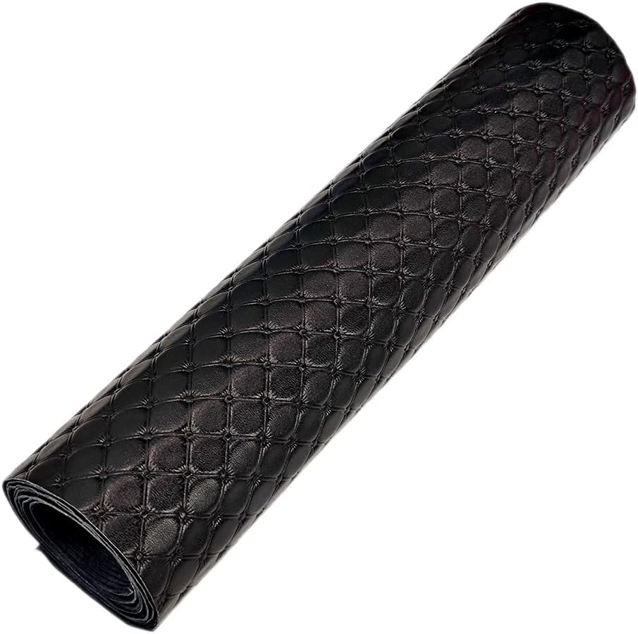 Alternative view of HYANG Diamond Embossing Black PU Faux Leather Sheets Roll 12"X 53" Faux Leather Roll Perfect for Crafts Handbags Wallets Jewelry Earrings Bows Making