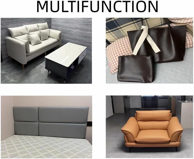 ONEART | Beige Faux Leather Fabric by Separated Yard, Marine Vinyl Fabric for Crafts, Soft Grain Upholstery Fabric, 36"x54" - Image 4