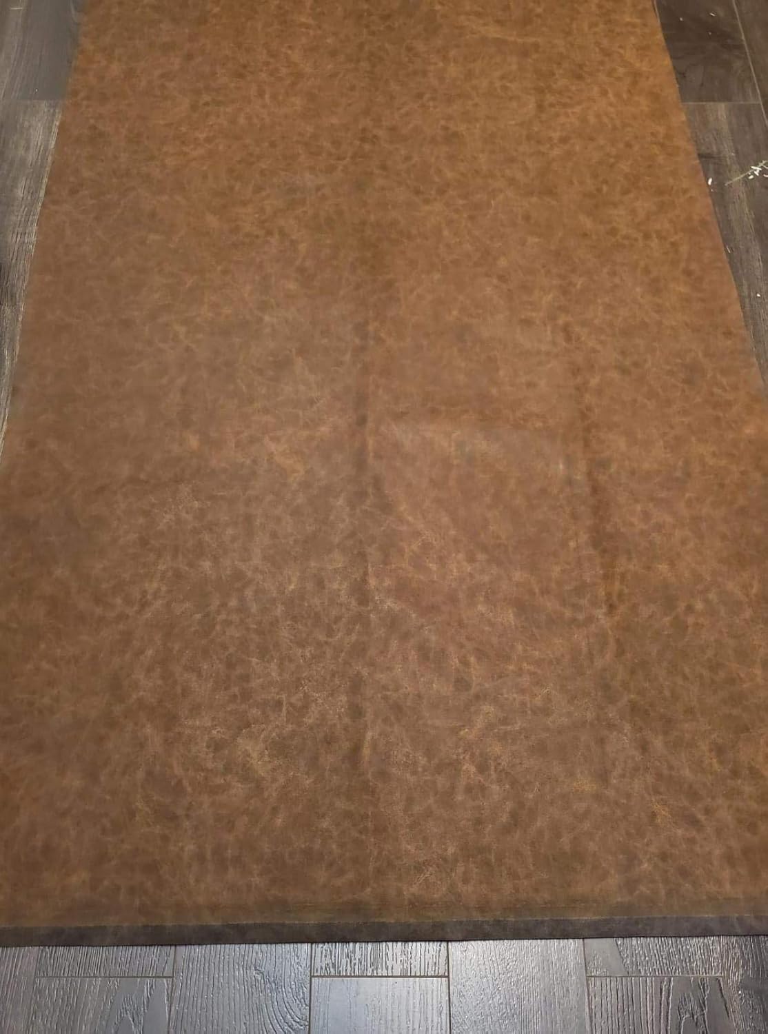 Alternative view of NAT Leathers | Brown Distressed 2 Tone Oily Faux Vegan Leather PU (Peta Approved Vegan) | 1 Yard 36 inch x 54 inch Cut by Yard Pleather 0.9 mm Upholstery | Brown Crazy Horse Distress 36"X54"
